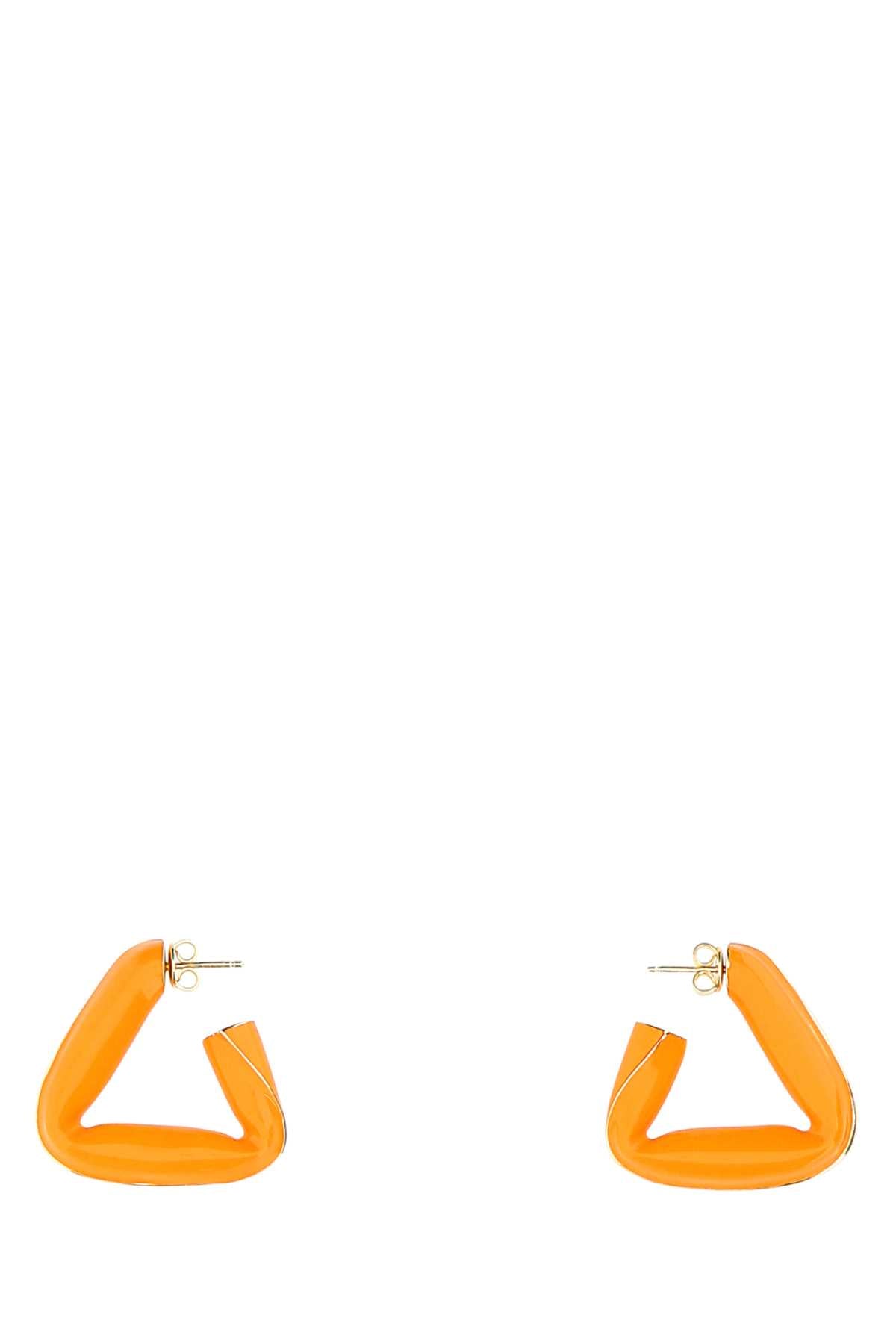 Bottega Veneta Women Orange 925 Silver Fold Earrings - JUSTLUXURY