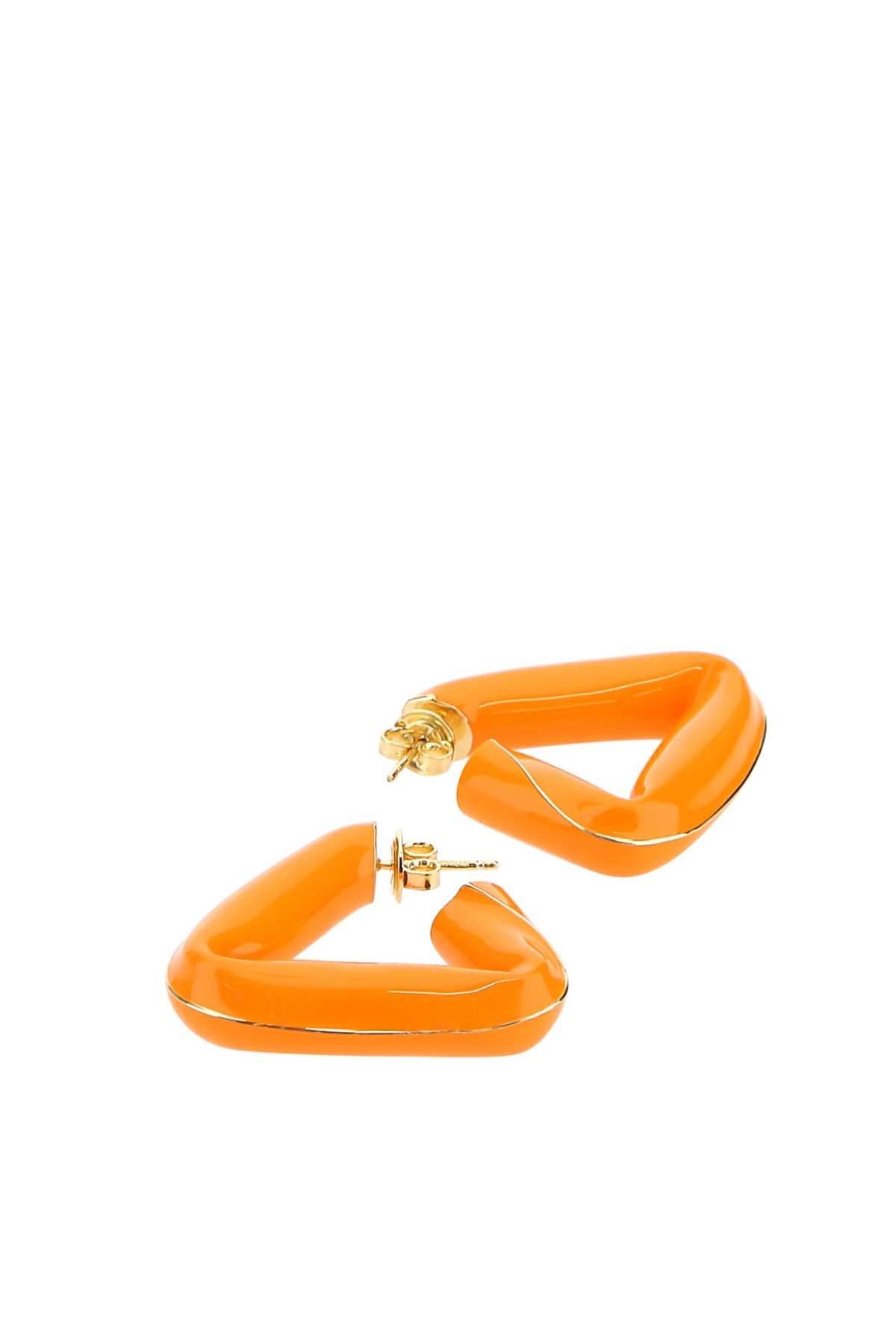 Bottega Veneta Women Orange 925 Silver Fold Earrings - JUSTLUXURY