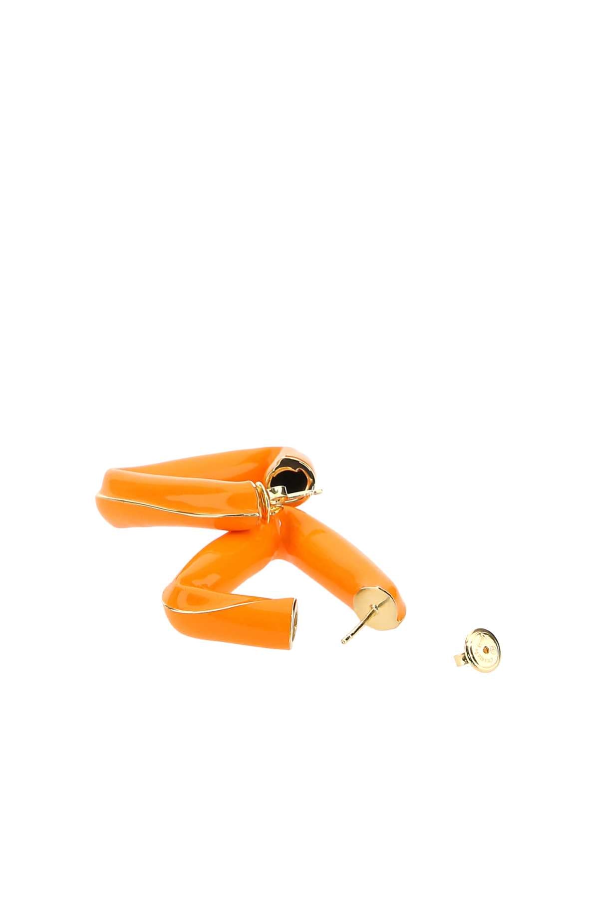 Bottega Veneta Women Orange 925 Silver Fold Earrings - JUSTLUXURY