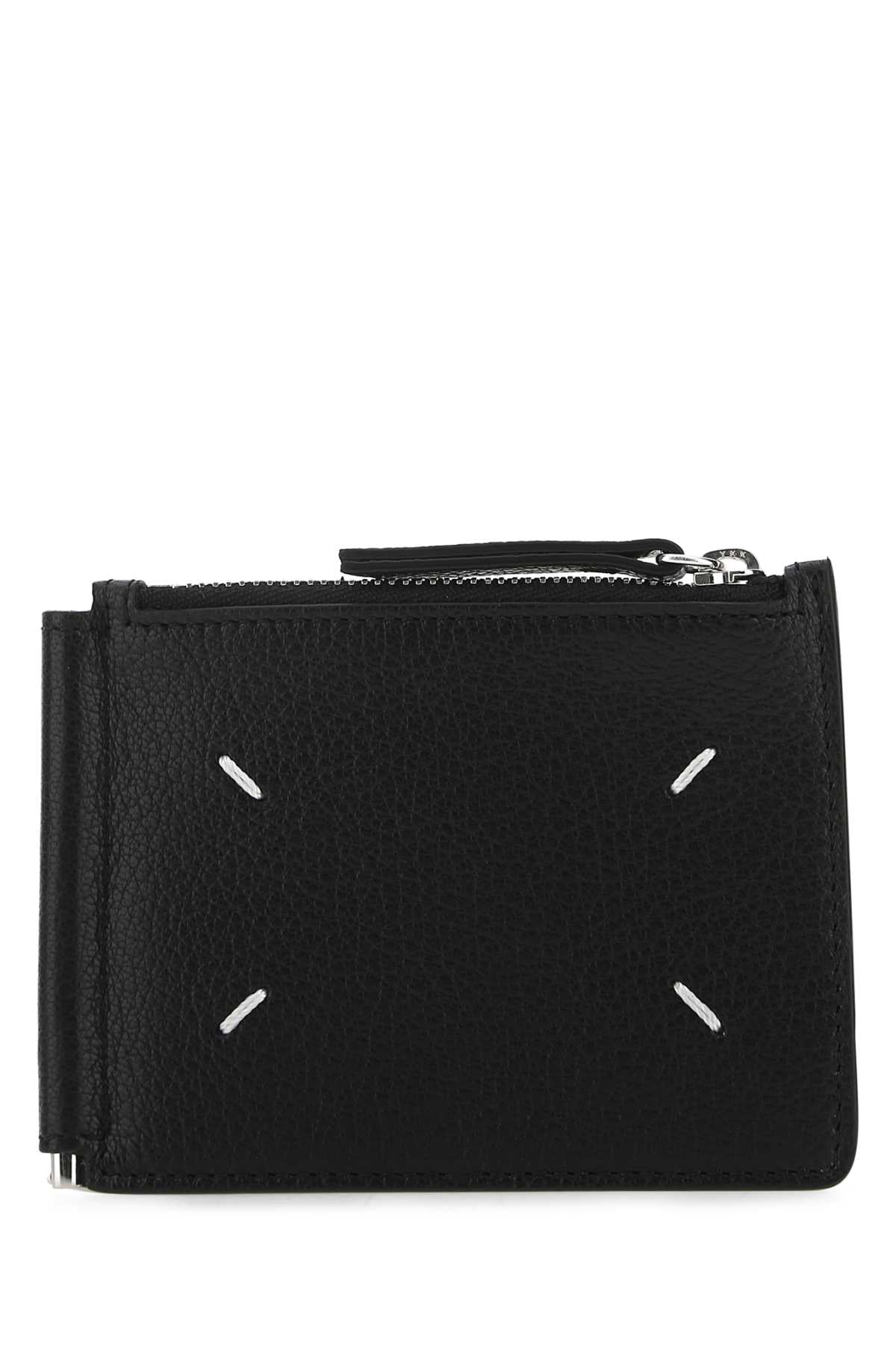 Maison Margiela Women Black Leather Card Holder - JUSTLUXURY