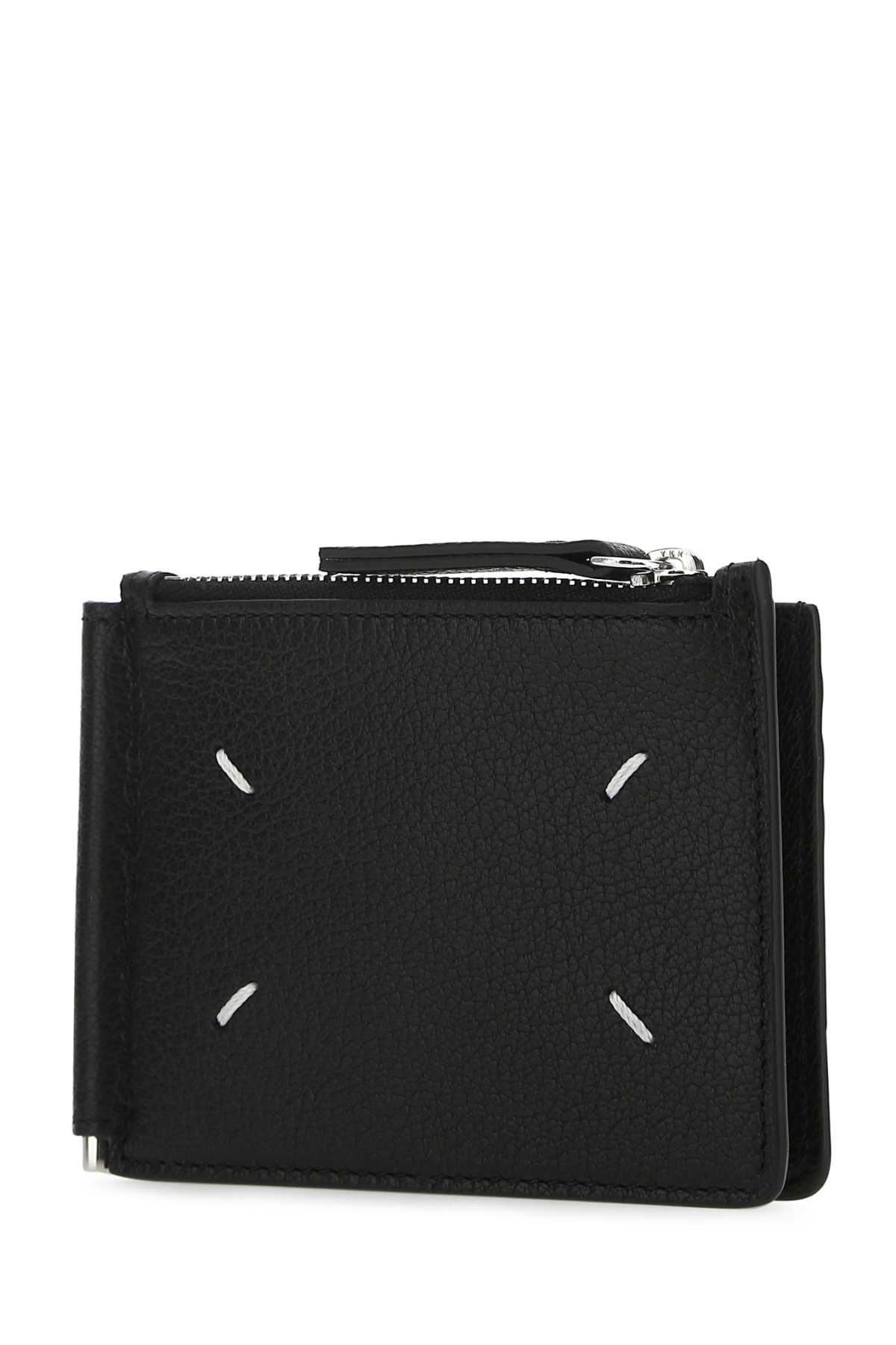 Maison Margiela Women Black Leather Card Holder - JUSTLUXURY