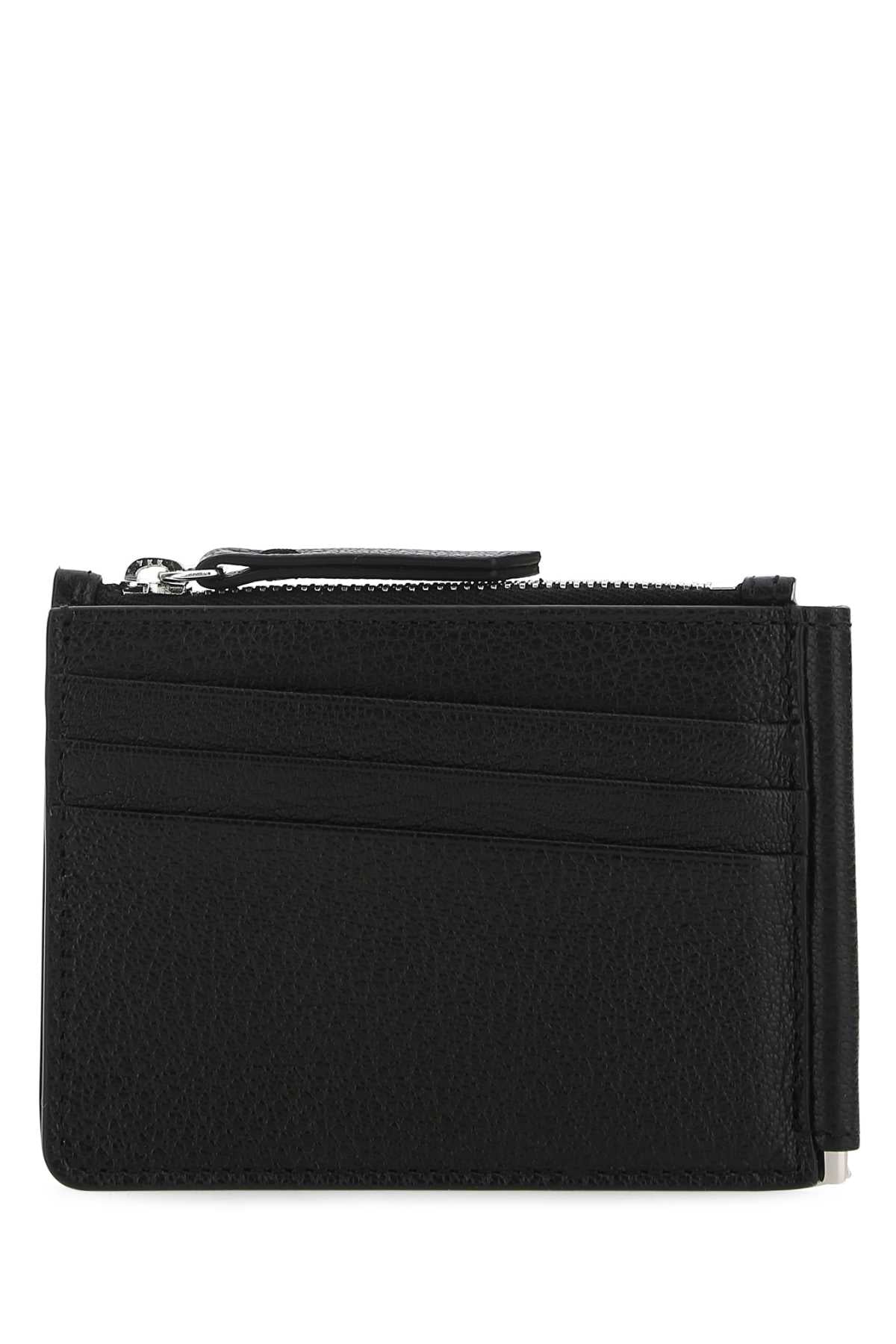 Maison Margiela Women Black Leather Card Holder - JUSTLUXURY