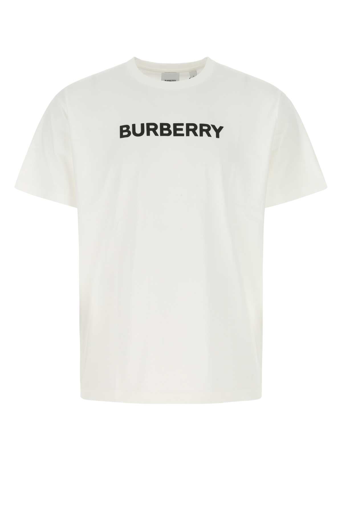 Burberry Men White Cotton T-Shirt - JUSTLUXURY