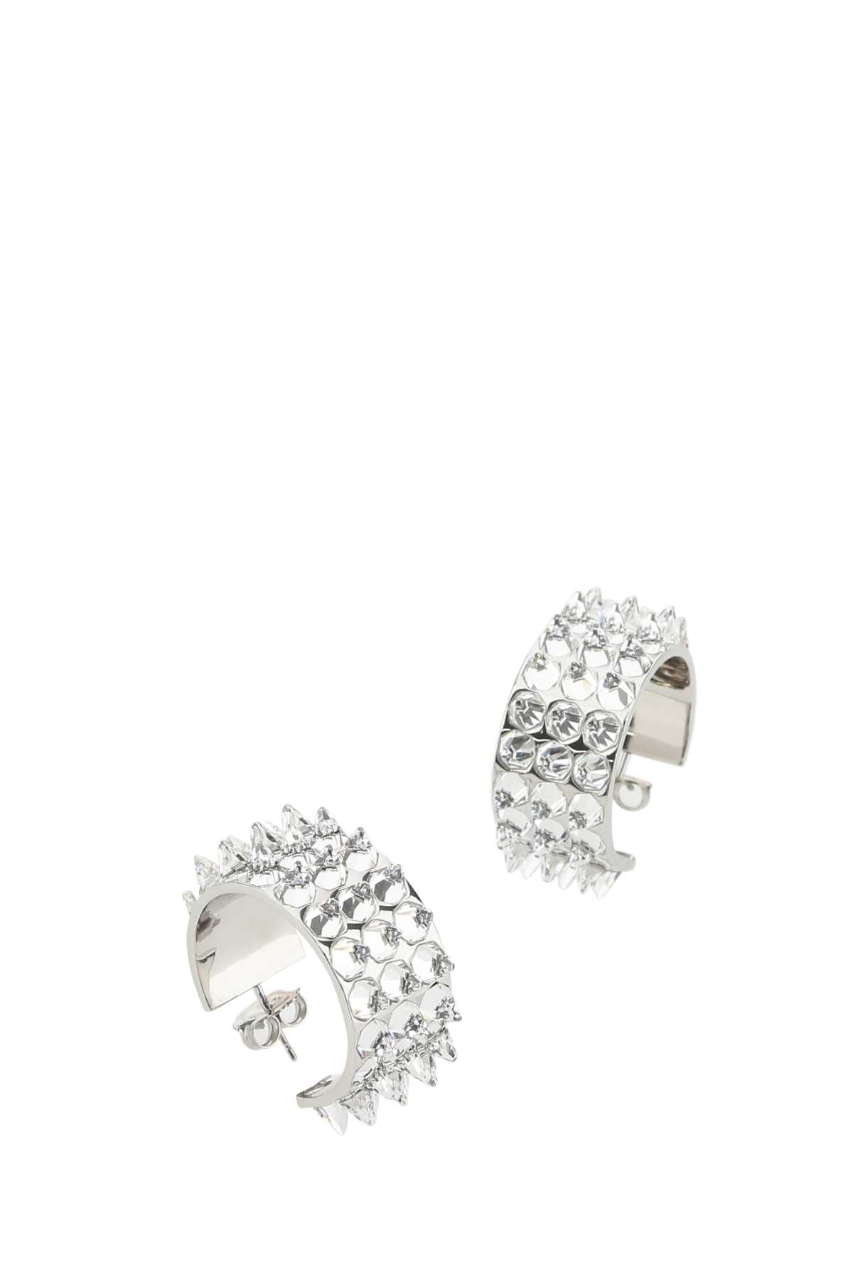 Amina Muaddi Women Embellished Metal Big Karma Earrings - JUSTLUXURY