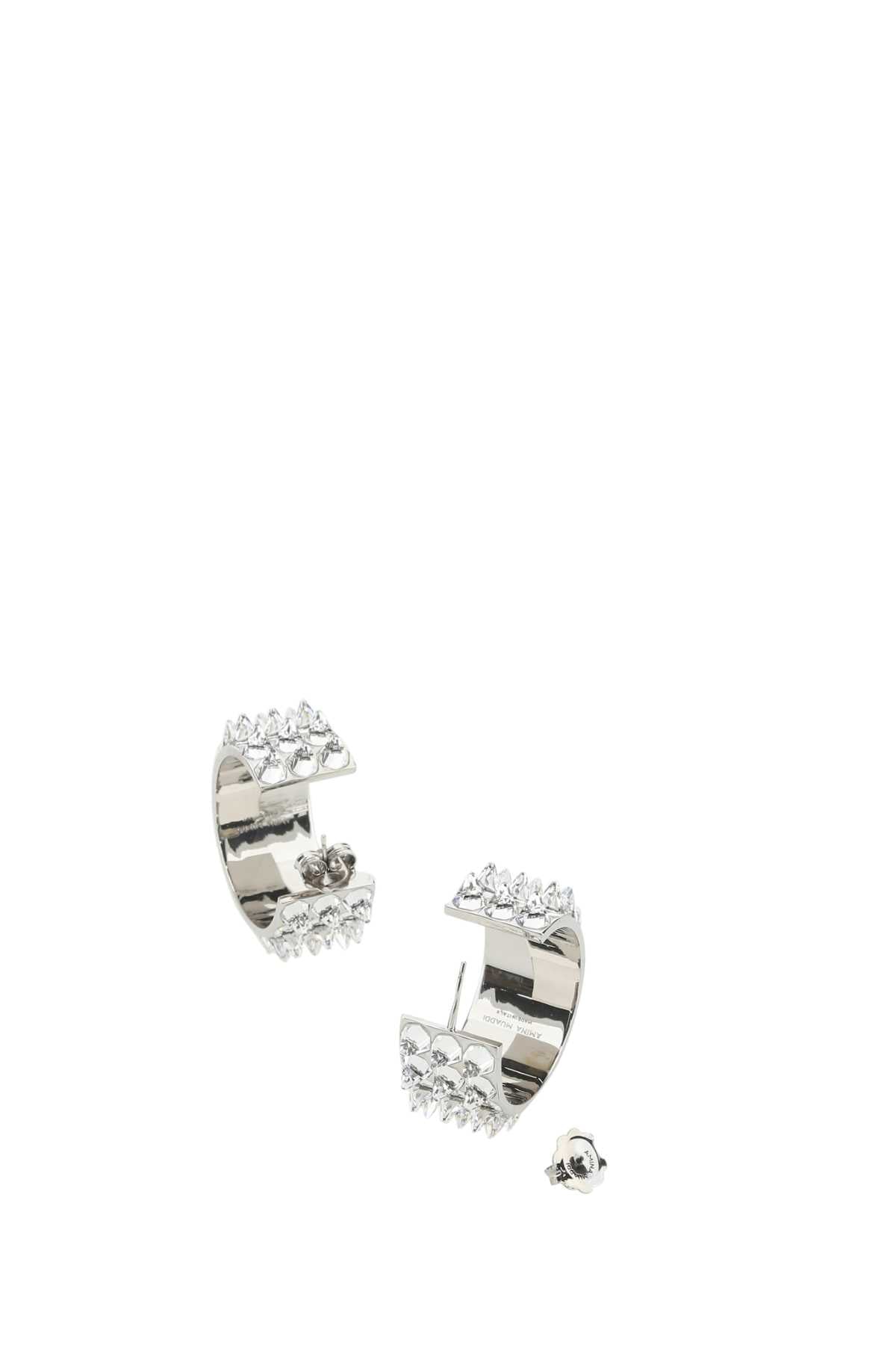 Amina Muaddi Women Embellished Metal Big Karma Earrings - JUSTLUXURY