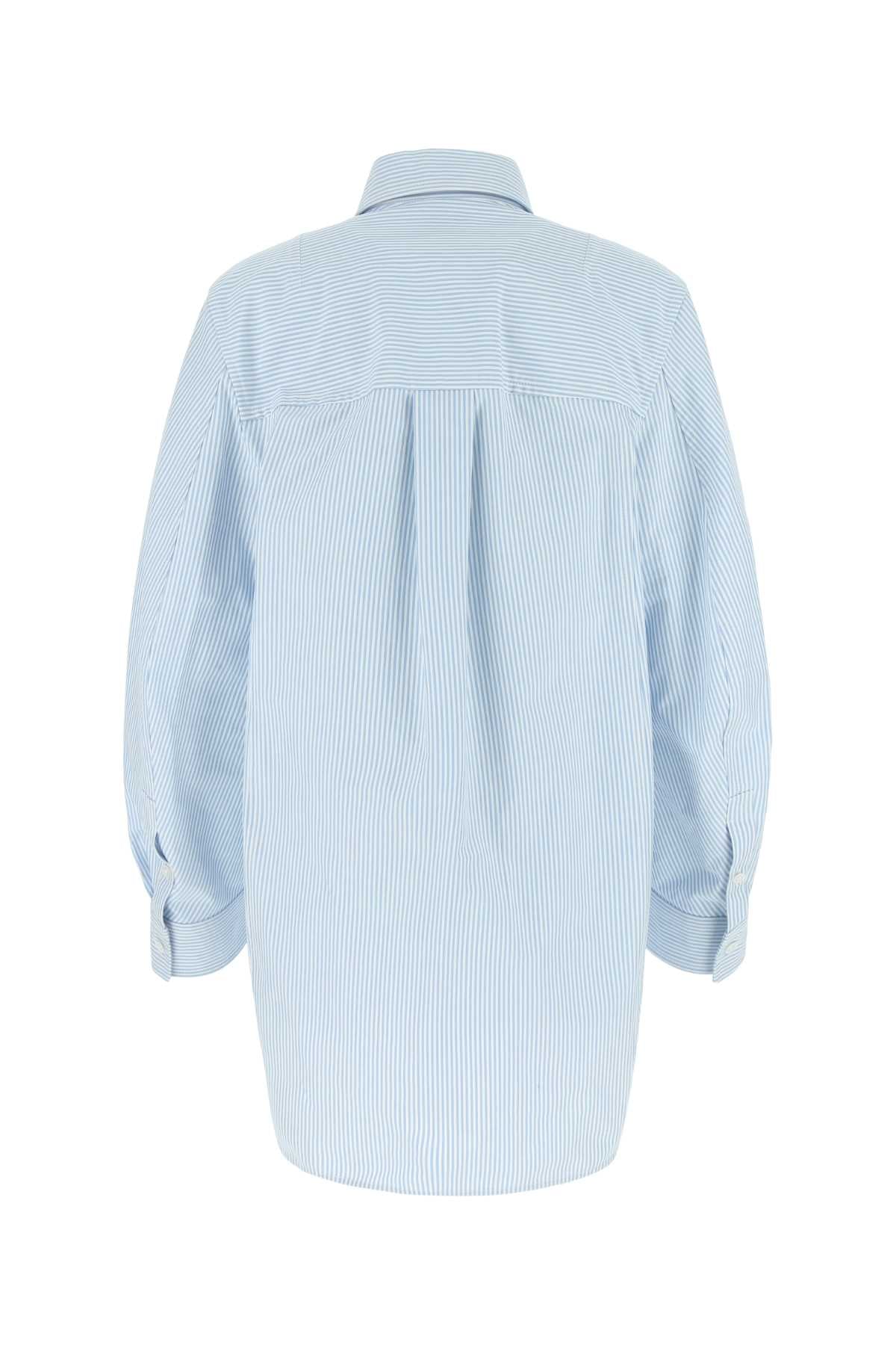Bottega Veneta Women Embroidered Cotton Oversize Shirt - JUSTLUXURY