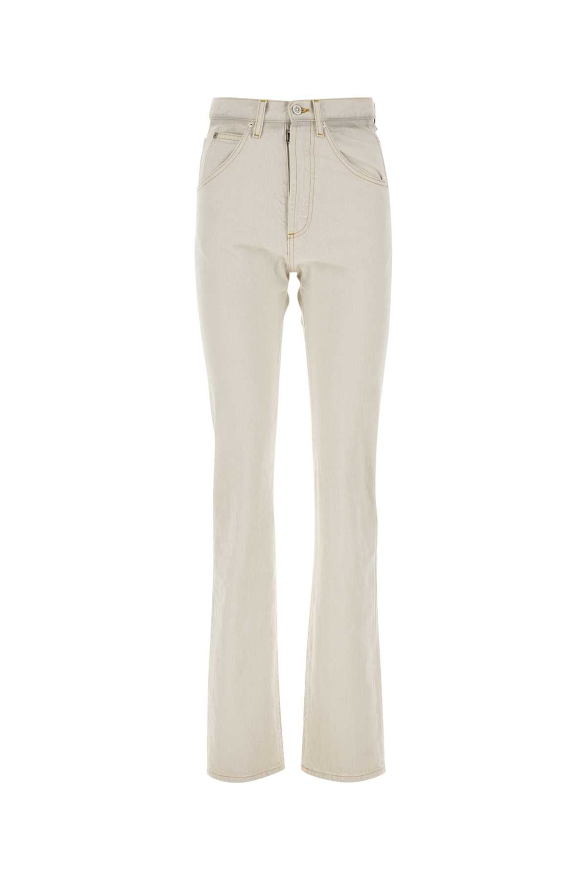 Maison Margiela Women Chalk Denim Jeans - JUSTLUXURY