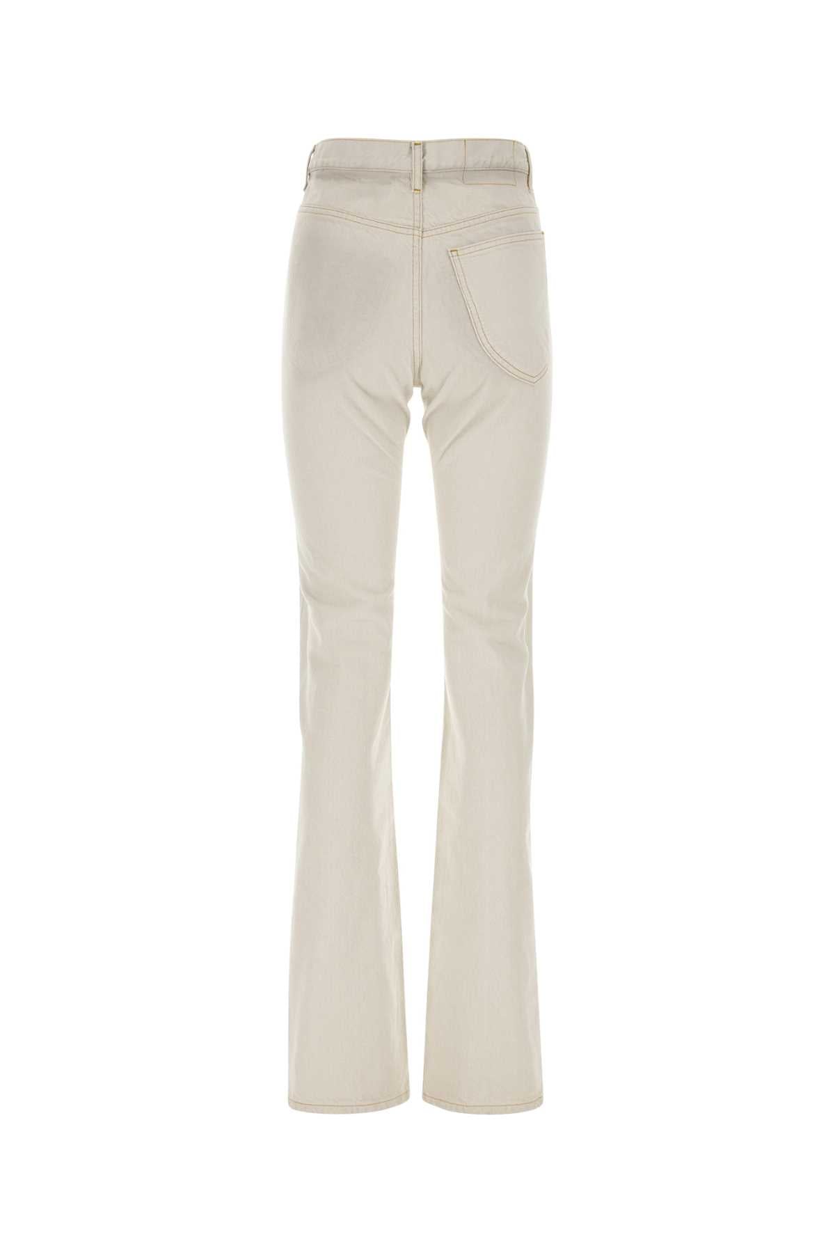 Maison Margiela Women Chalk Denim Jeans - JUSTLUXURY