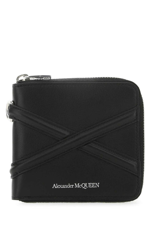 Alexander Mcqueen Men Black Leather Wallet