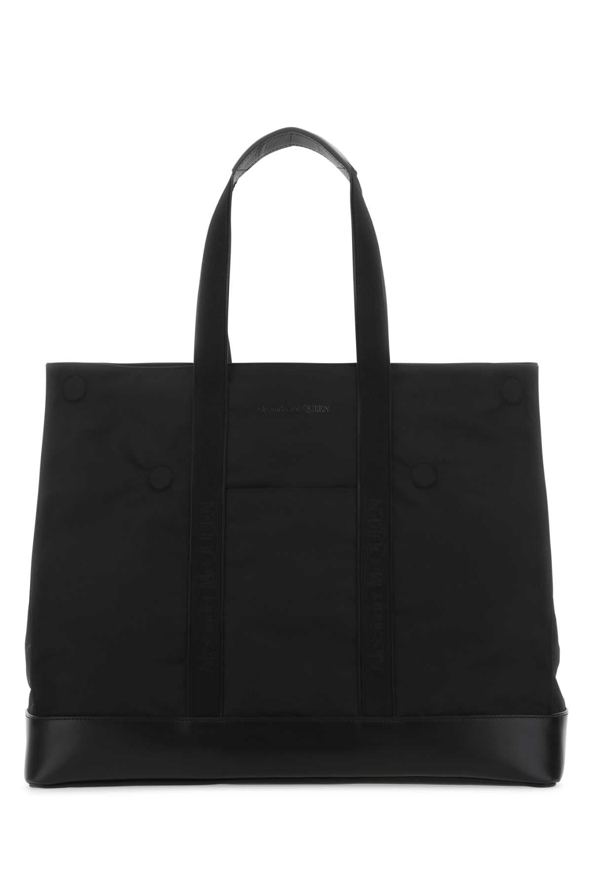Alexander Mcqueen Men Black Fabric Shopping Bag - JUSTLUXURY