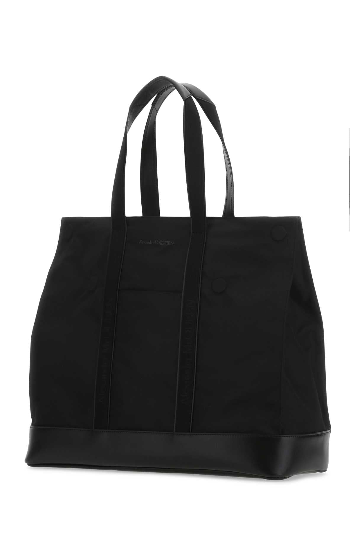 Alexander Mcqueen Men Black Fabric Shopping Bag - JUSTLUXURY