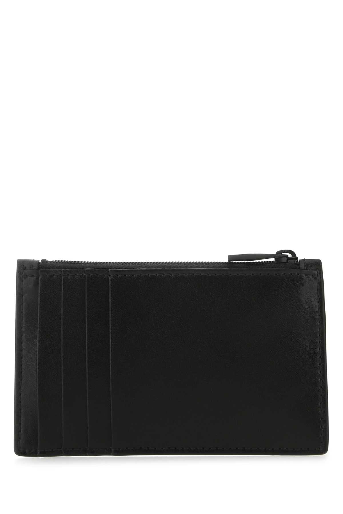 Alexander Mcqueen Men Black Leather Card Holder - JUSTLUXURY
