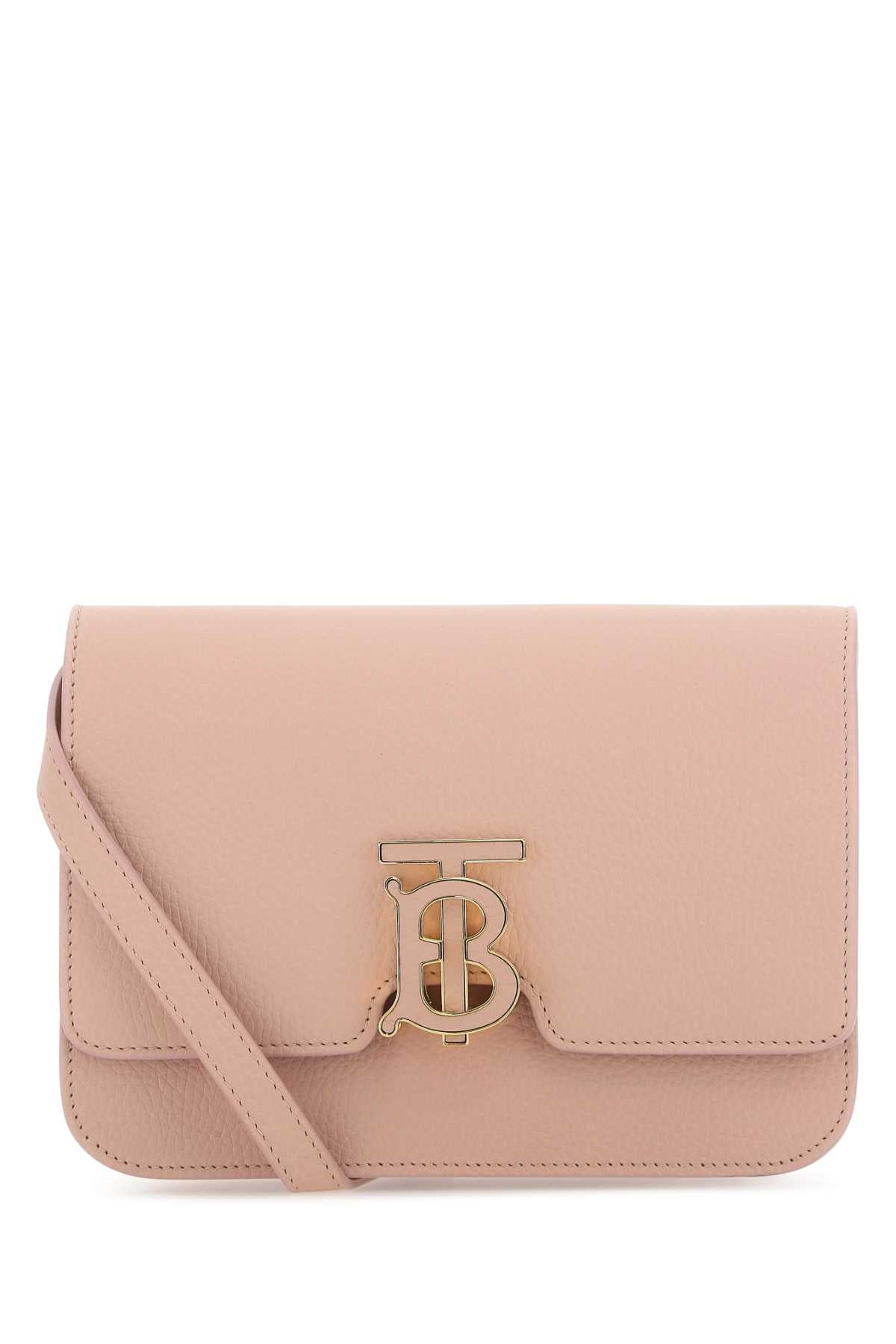 Burberry Women Pink Leather Small Tb Crossbody Bag - JUSTLUXURY