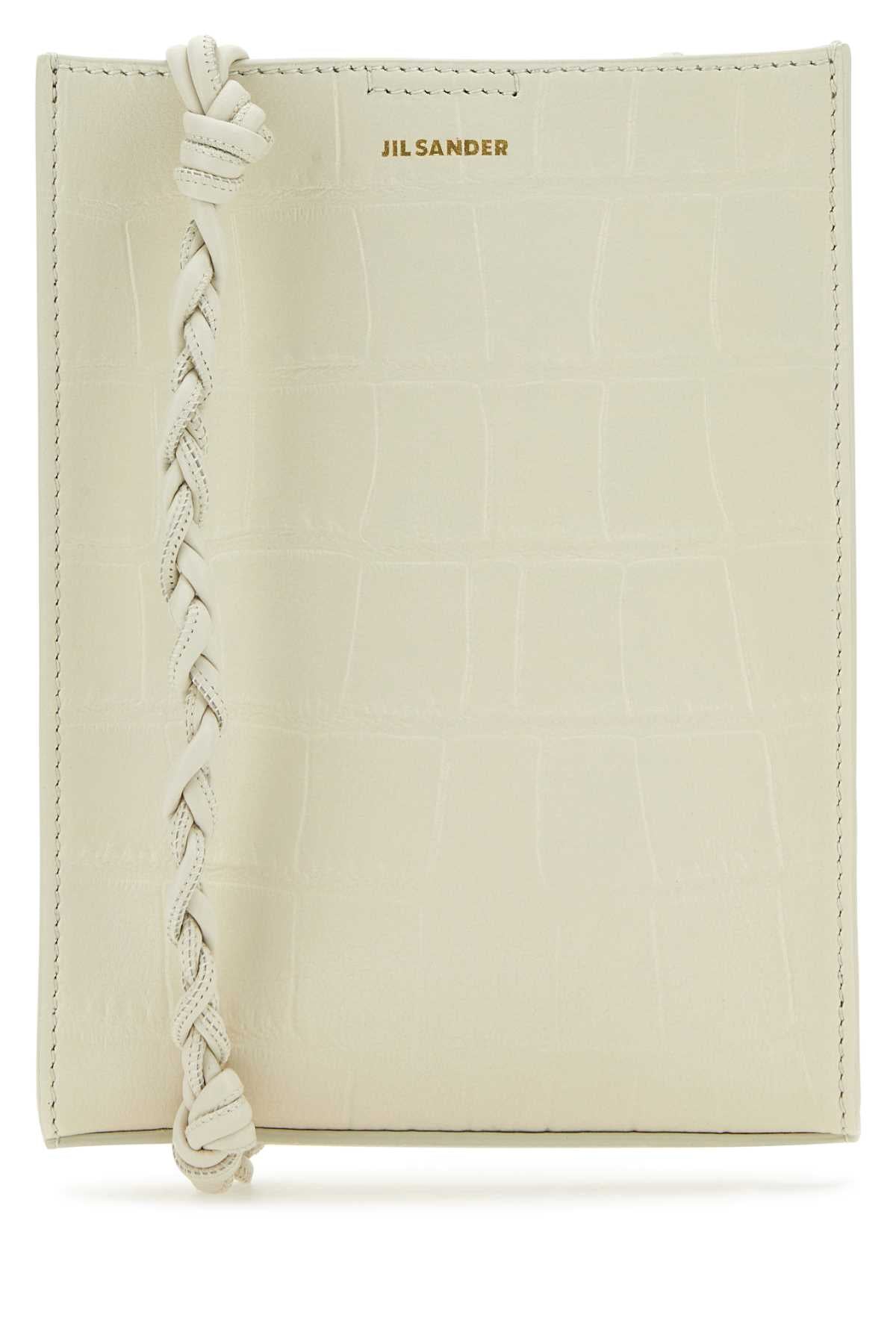 Jil Sander Women Ivory Leather Shoulder Bag - JUSTLUXURY
