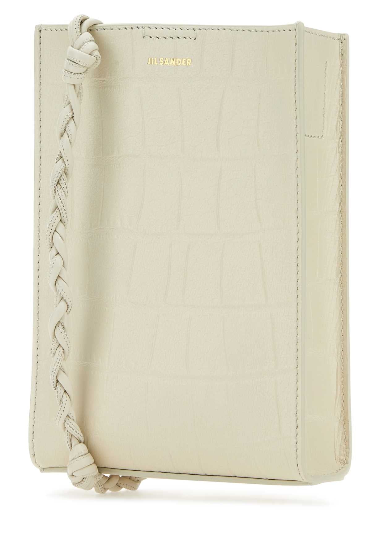 Jil Sander Women Ivory Leather Shoulder Bag - JUSTLUXURY