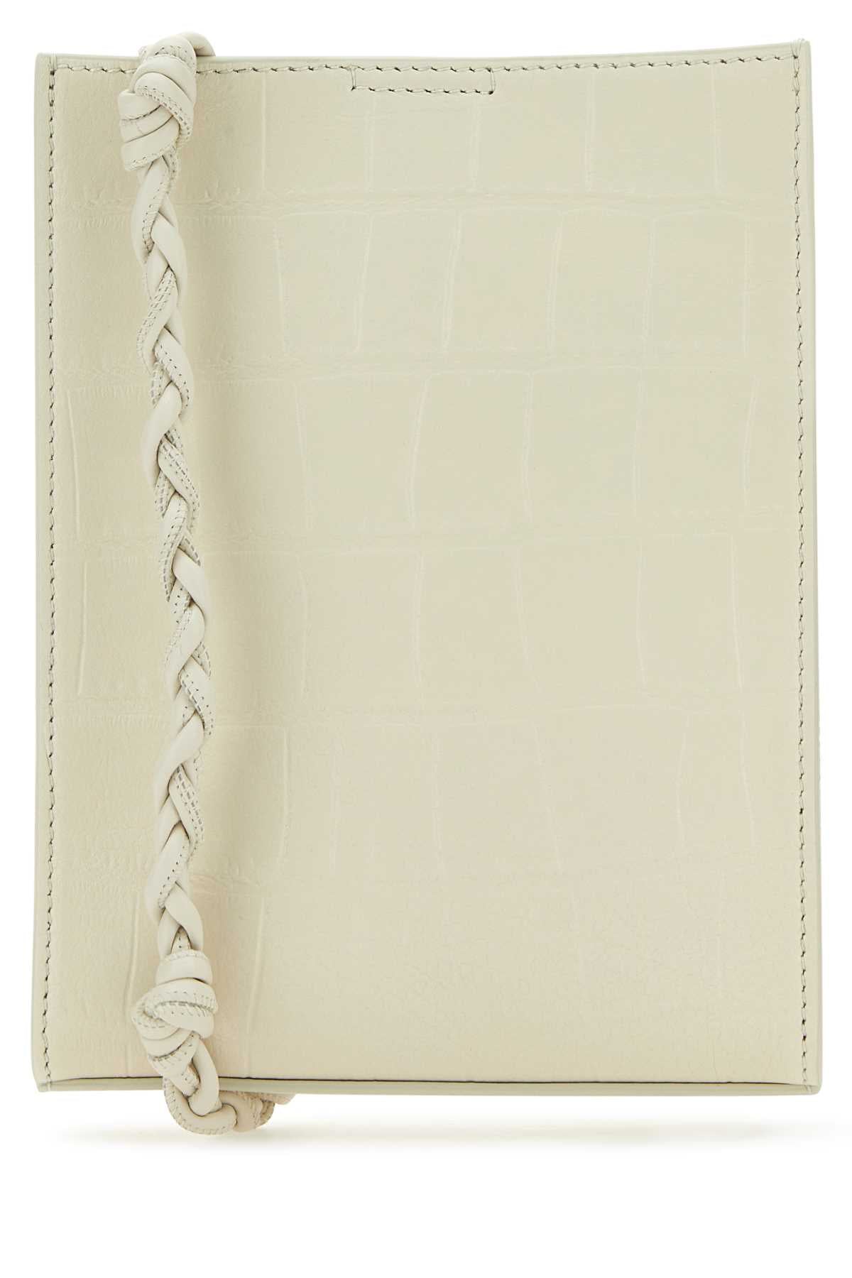 Jil Sander Women Ivory Leather Shoulder Bag - JUSTLUXURY