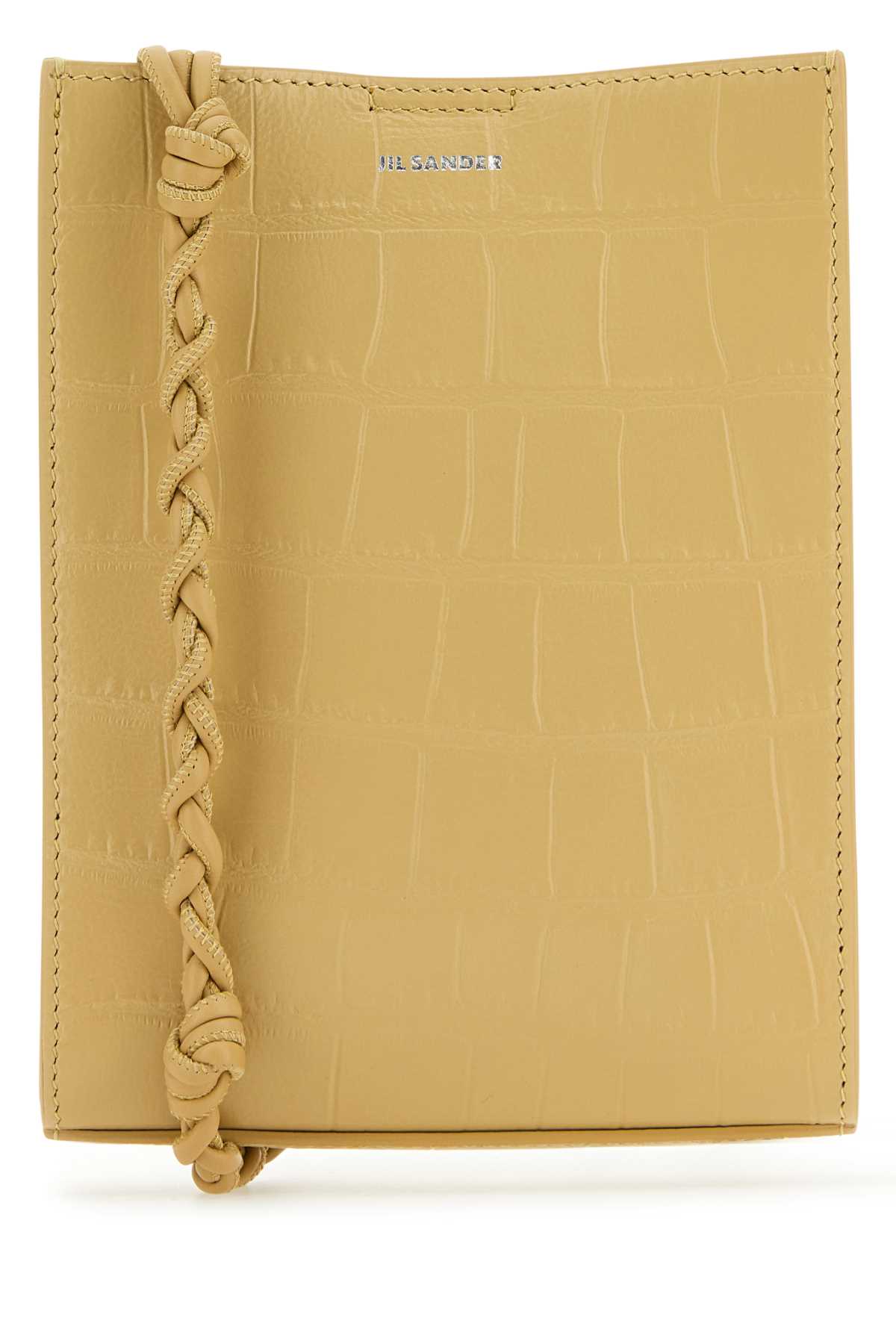 Jil Sander Women Beige Leather Small Tangle Shoulder Bag - JUSTLUXURY