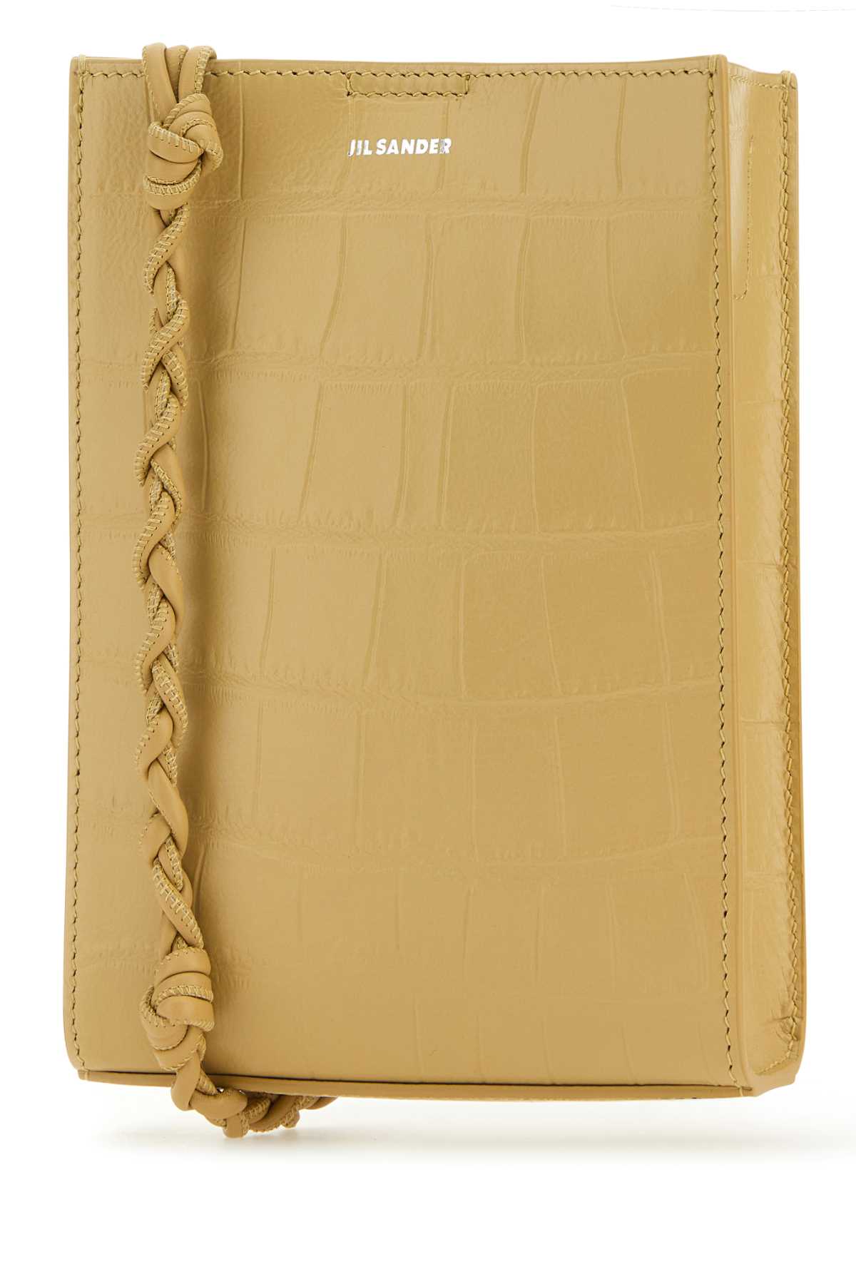 Jil Sander Women Beige Leather Small Tangle Shoulder Bag - JUSTLUXURY