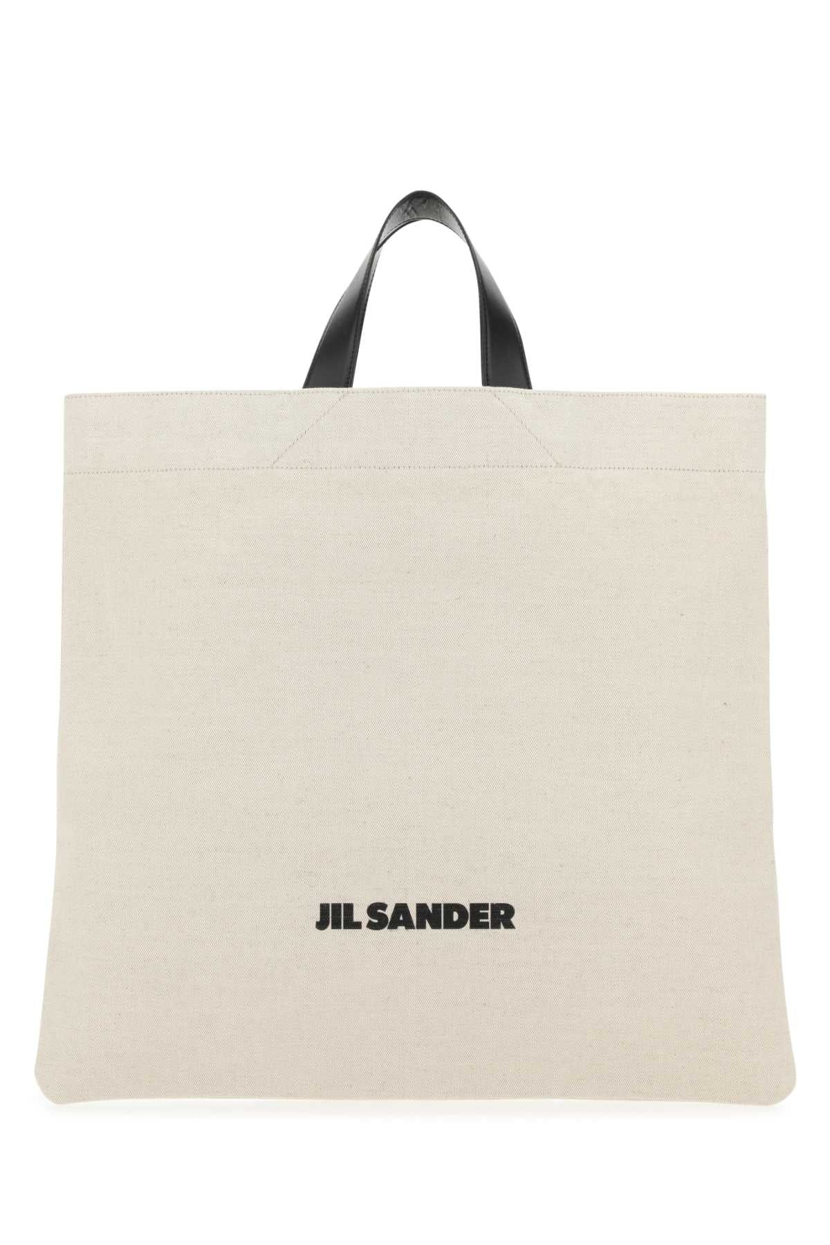 Jil Sander Women Sand Canvas Shopping Bag - JUSTLUXURY