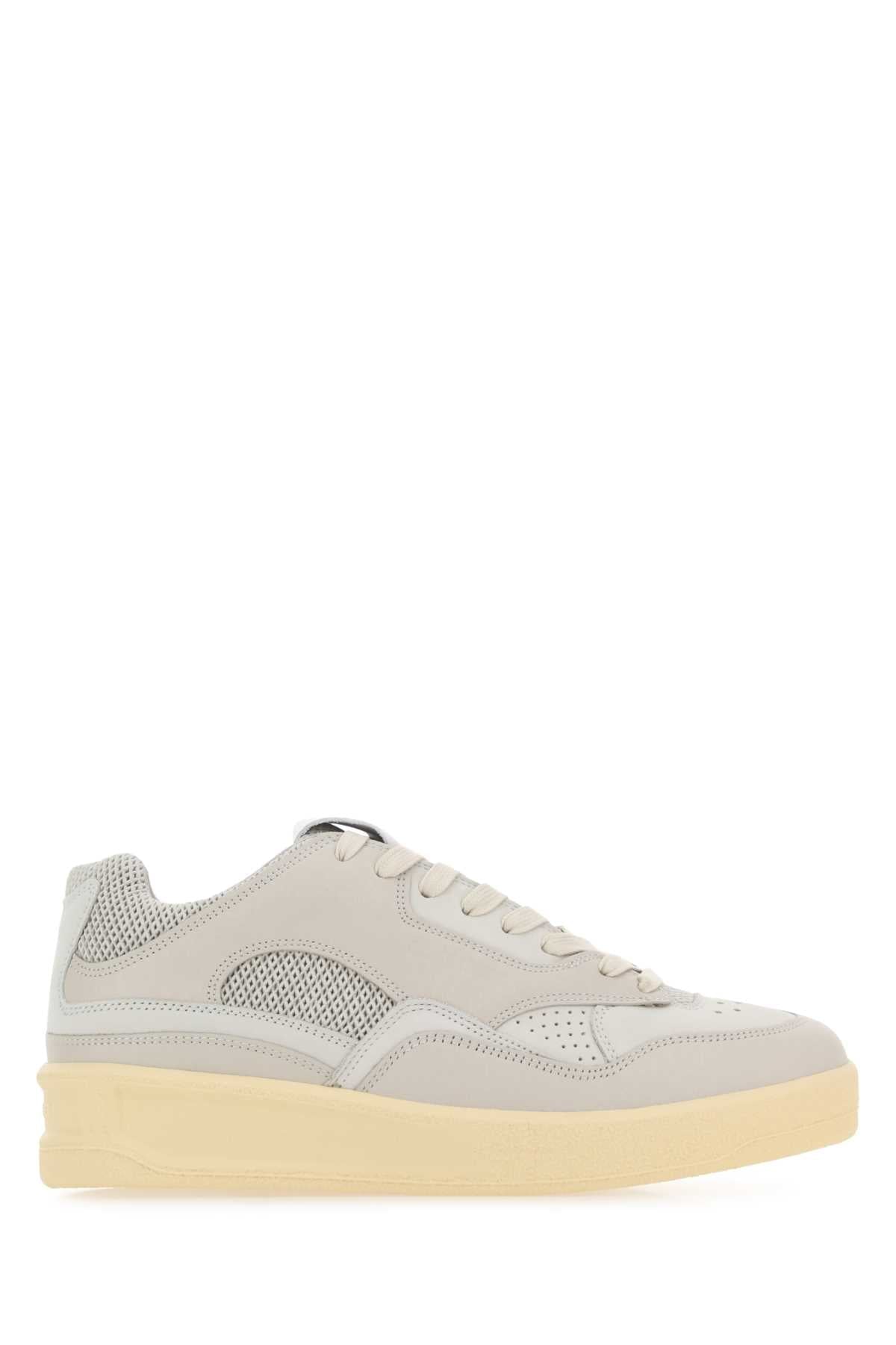 Jil Sander Women Grey Canvas And Rubber Basket Sneakers - JUSTLUXURY