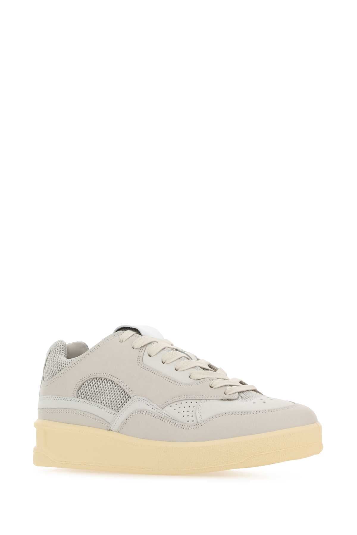 Jil Sander Women Grey Canvas And Rubber Basket Sneakers - JUSTLUXURY
