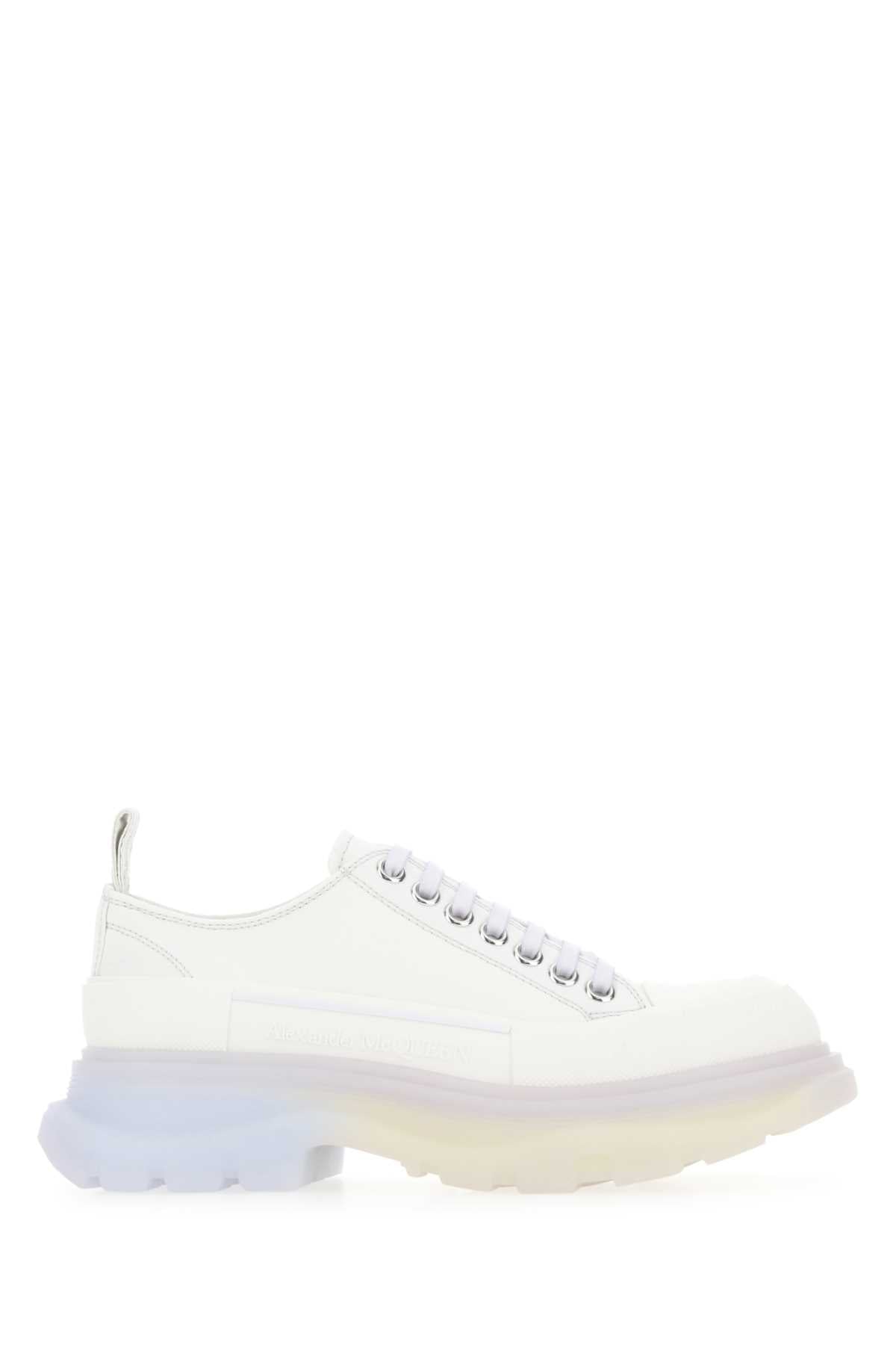 Alexander Mcqueen Women Chalk Canvas Tread Slick Sneakers - JUSTLUXURY