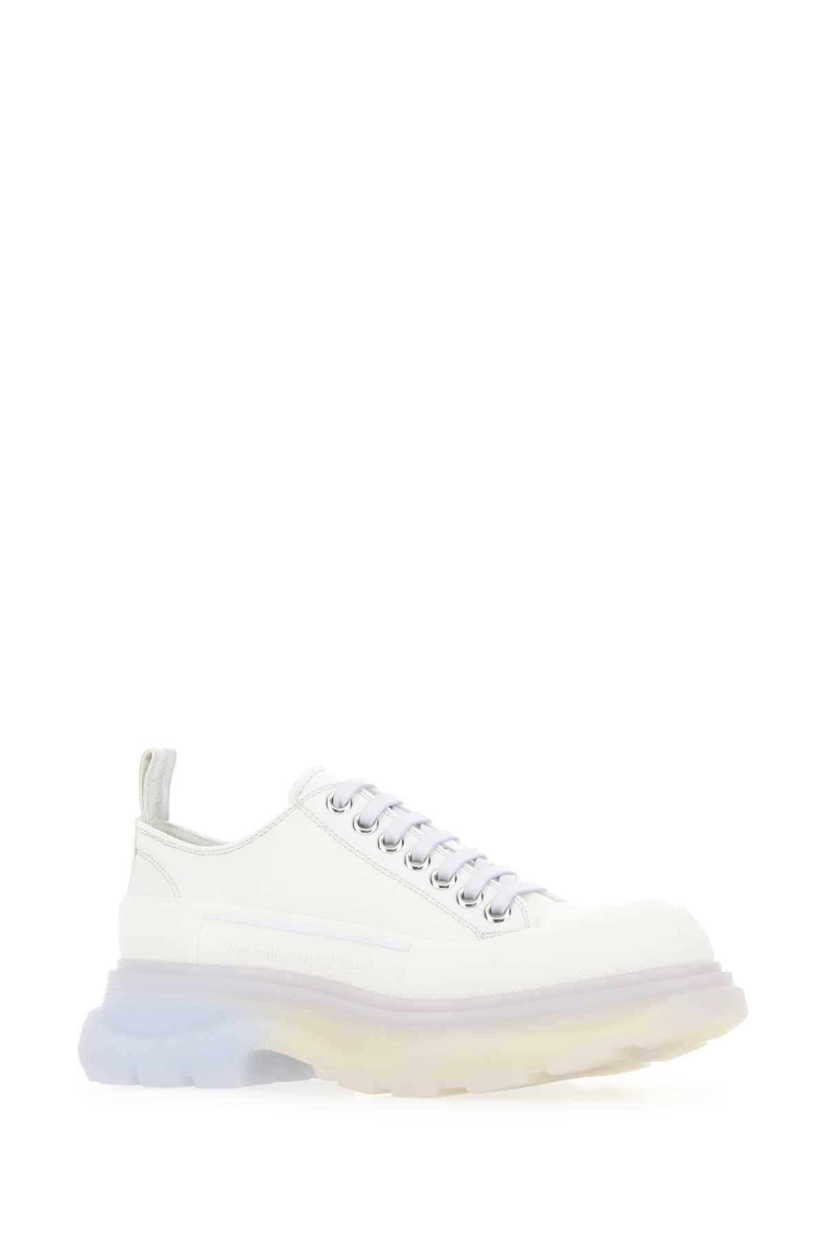 Alexander Mcqueen Women Chalk Canvas Tread Slick Sneakers - JUSTLUXURY