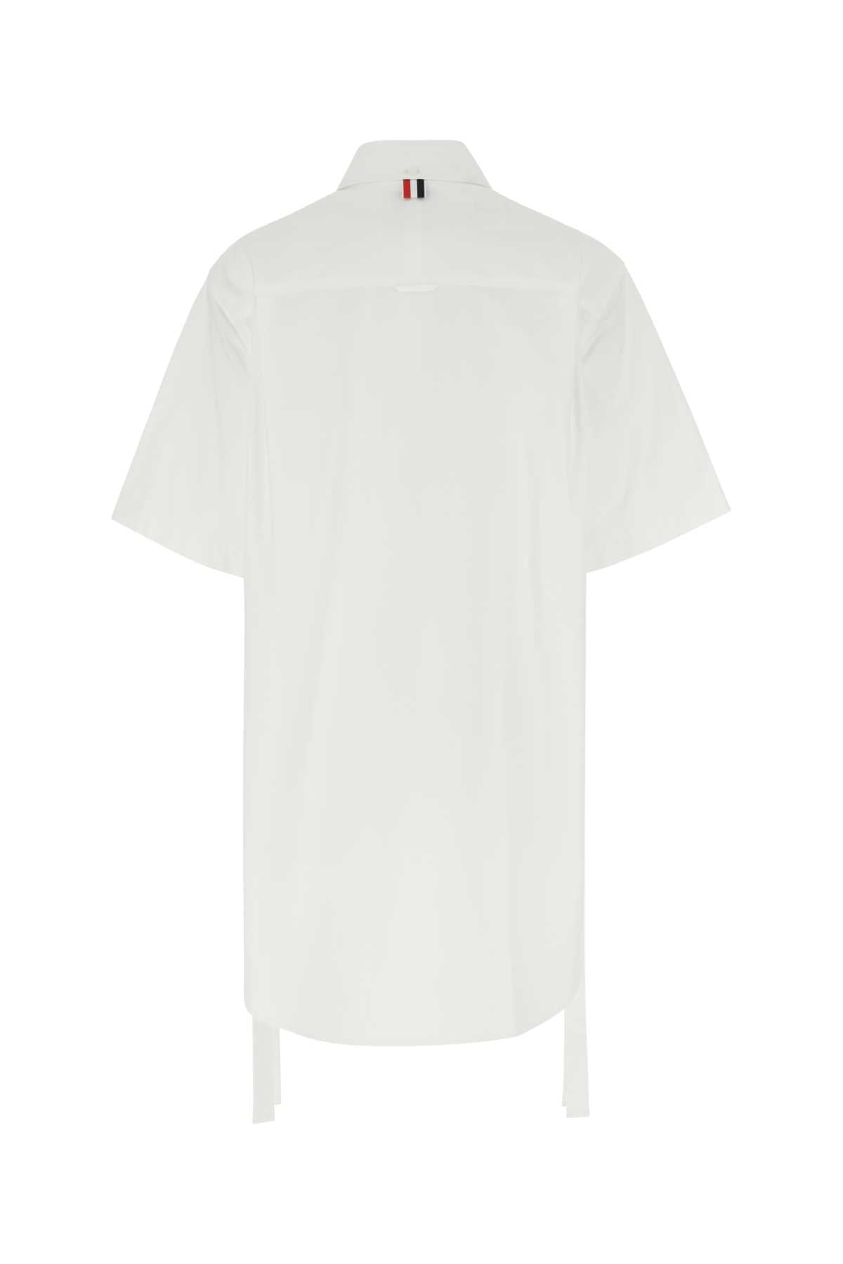 Thom Browne Women White Poplin Shirt Mini Dress - JUSTLUXURY