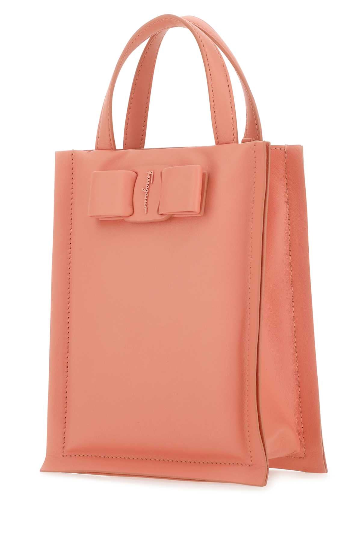 Salvatore Ferragamo Women Salmon Nappa Leather Mini Viva Bow Handbag