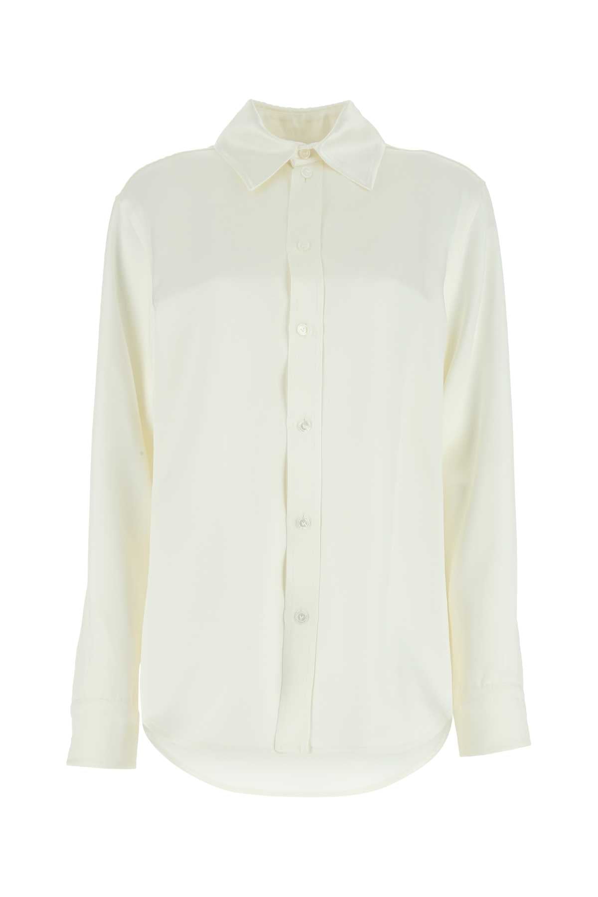 Bottega Veneta Women Ivory Satin Shirt - JUSTLUXURY