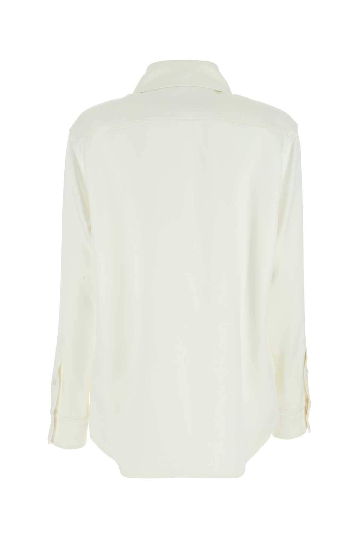 Bottega Veneta Women Ivory Satin Shirt - JUSTLUXURY