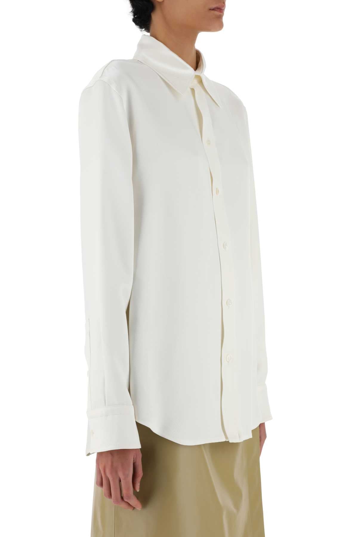 Bottega Veneta Women Ivory Satin Shirt - JUSTLUXURY