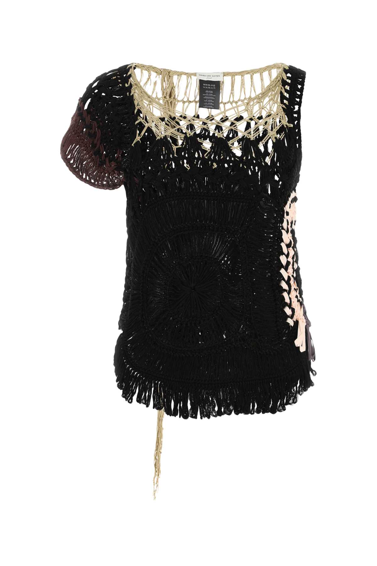 Dries Van Noten Women Black Crochet Top - JUSTLUXURY