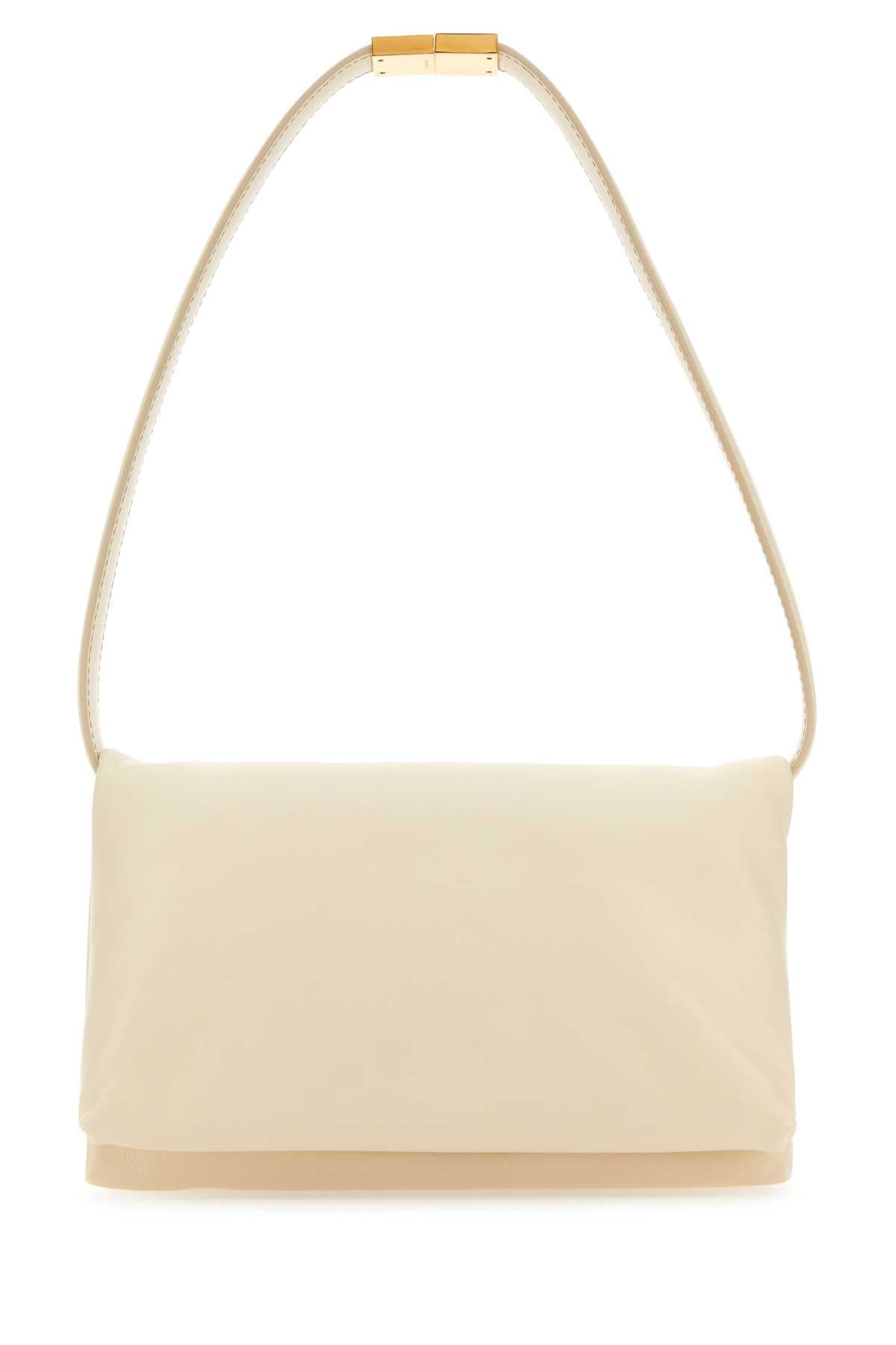 Marni Women Ivory Leather Prisma Shoulder Bag - JUSTLUXURY