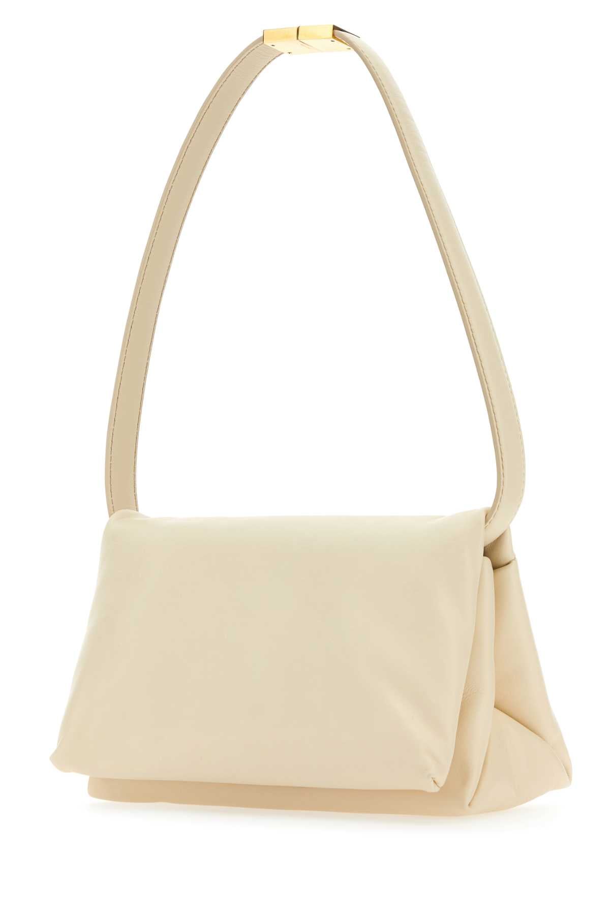 Marni Women Ivory Leather Prisma Shoulder Bag - JUSTLUXURY