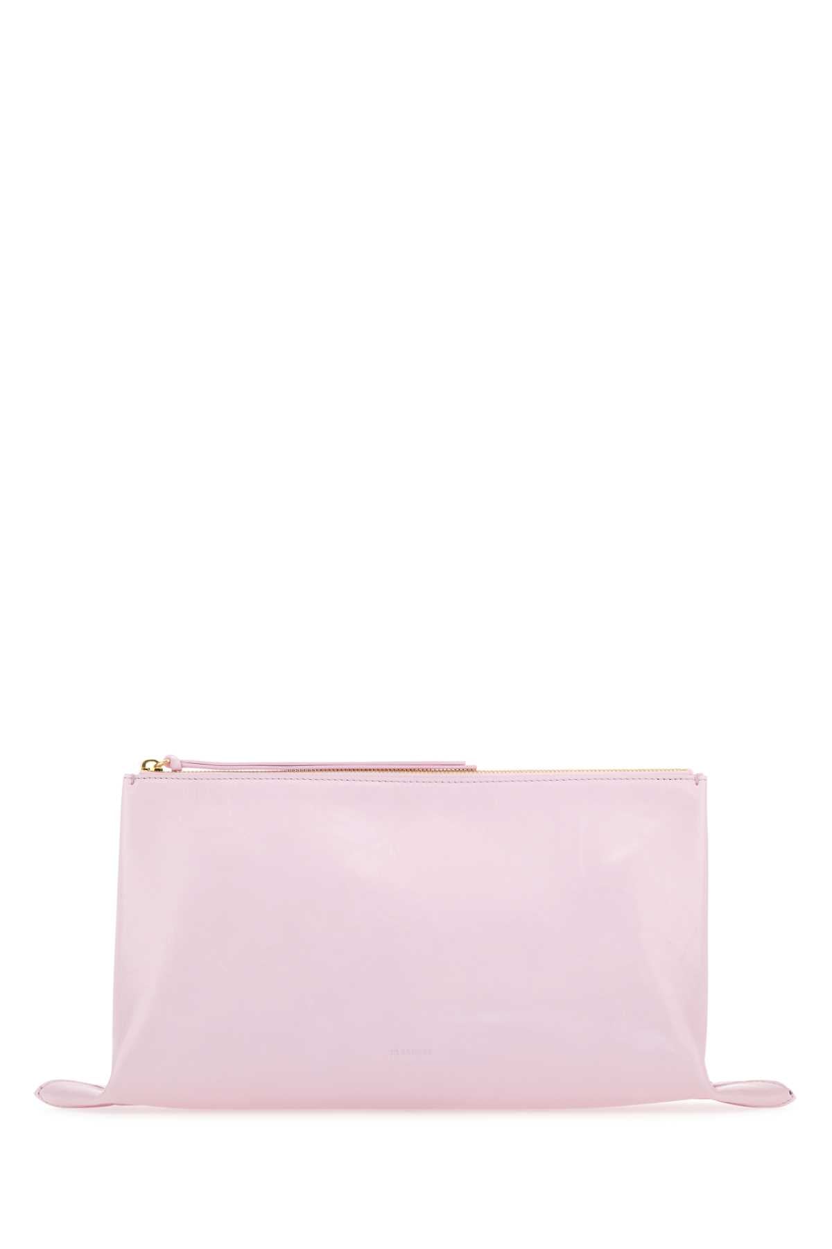 Jil Sander Women Pastel Pink Leather Medium Clutch - JUSTLUXURY