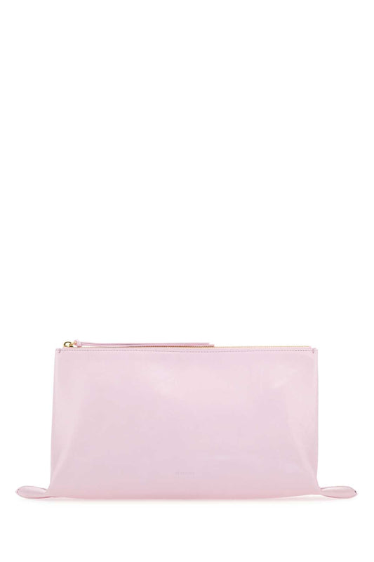 Jil Sander Women Pastel Pink Leather Medium Clutch