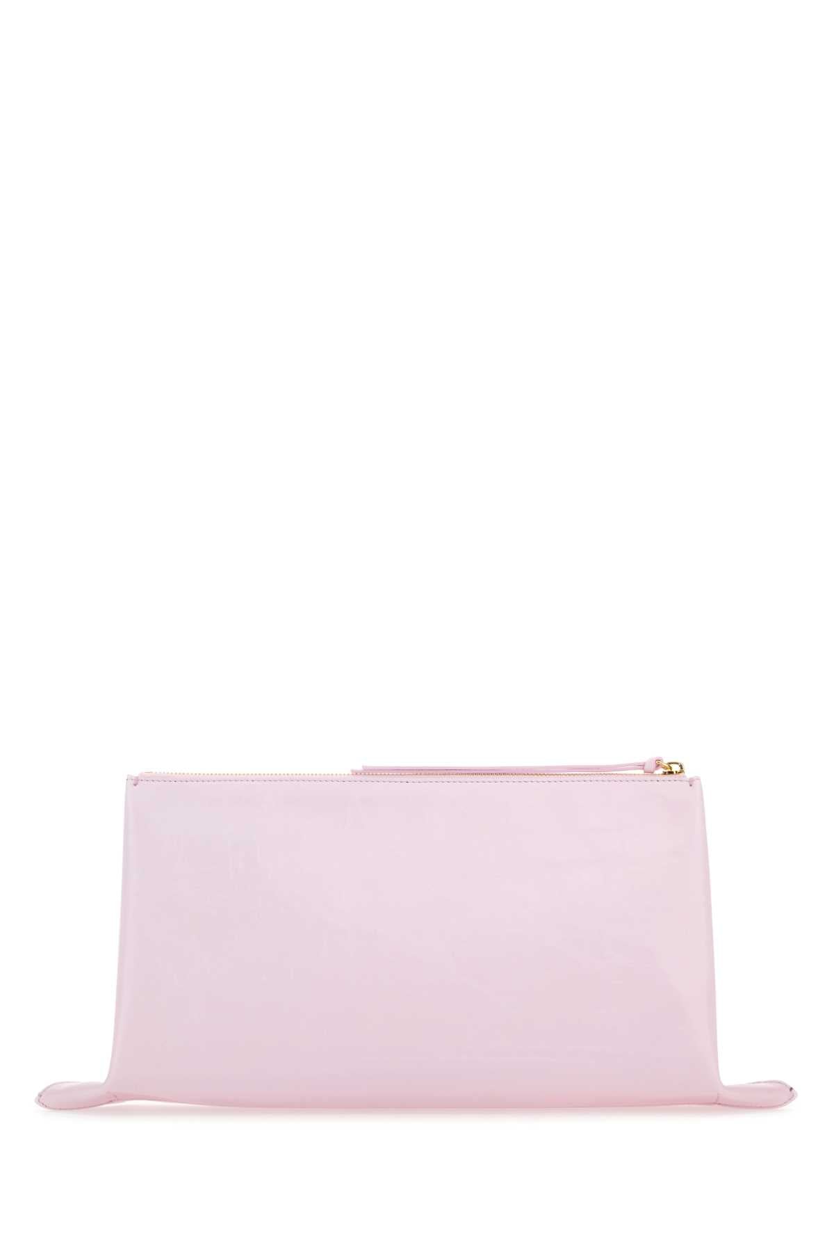Jil Sander Women Pastel Pink Leather Medium Clutch - JUSTLUXURY