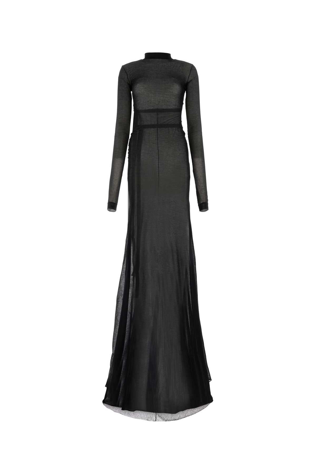 Ann Demeulemeester Women Black Cotton Blend Long Dress - JUSTLUXURY