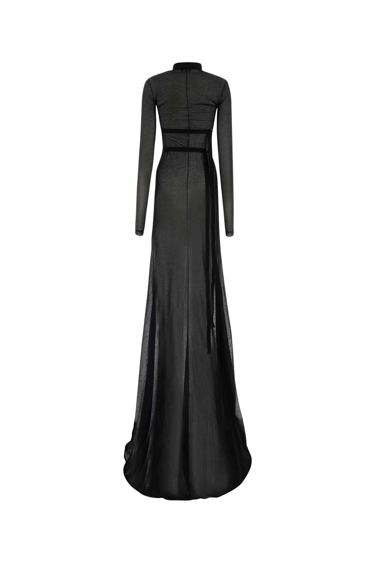 Ann Demeulemeester Women Black Cotton Blend Long Dress - JUSTLUXURY
