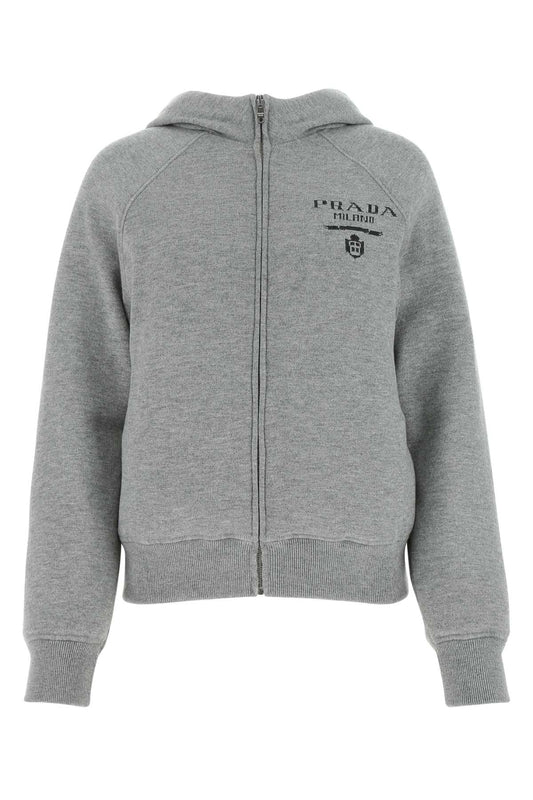 Prada Women Grey Cashmere Blend Down Jacket