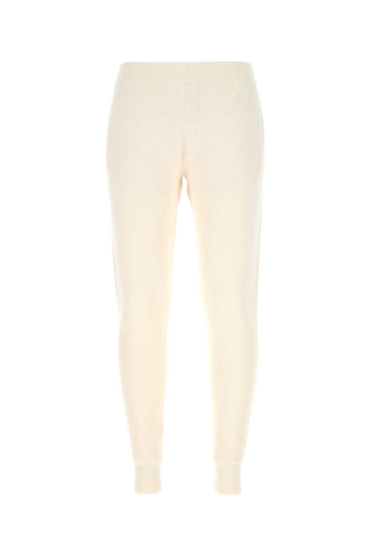 Prada Men Ivory Stretch Cashmere Blend Joggers