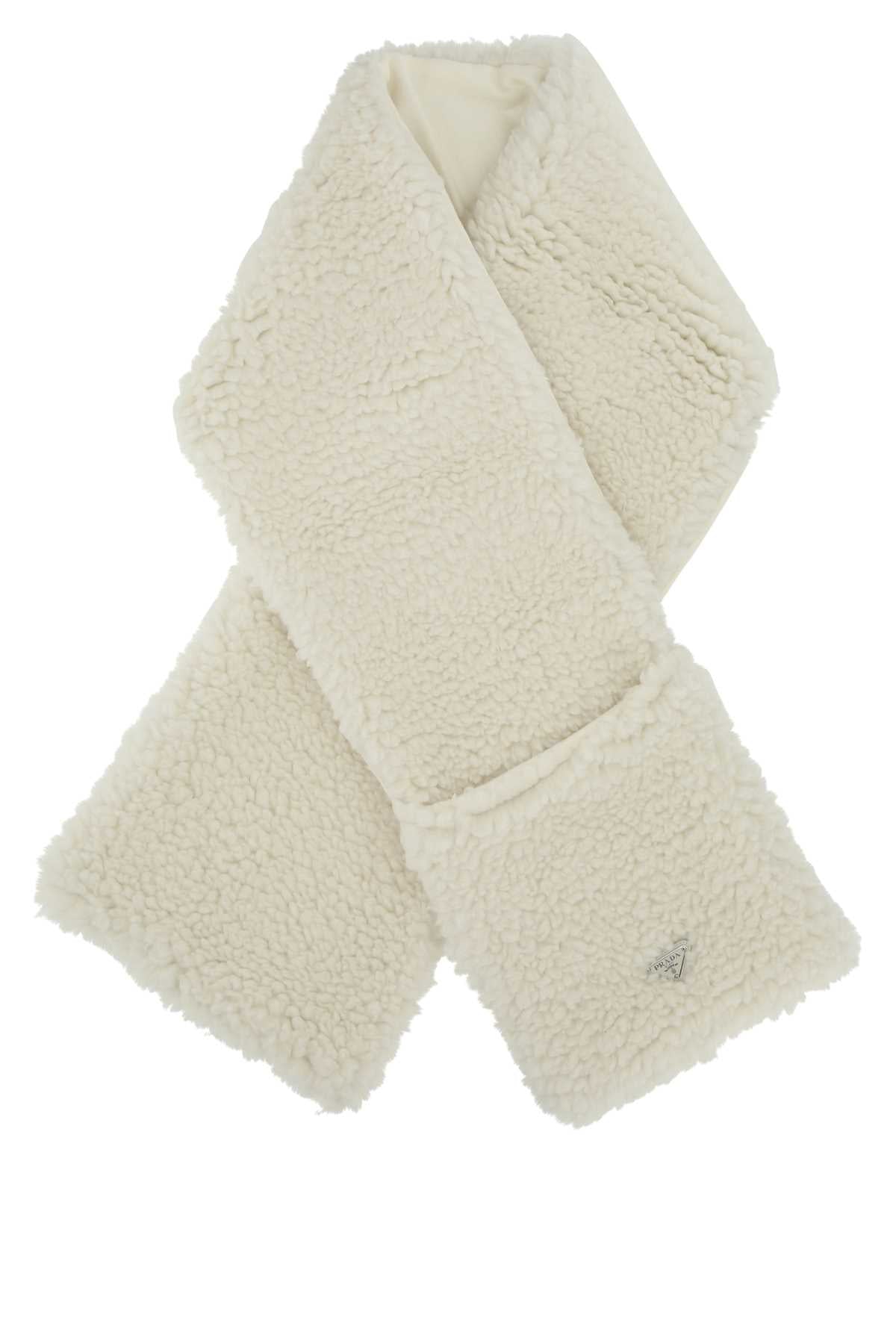 Prada Women Ivory Teddy Scarf