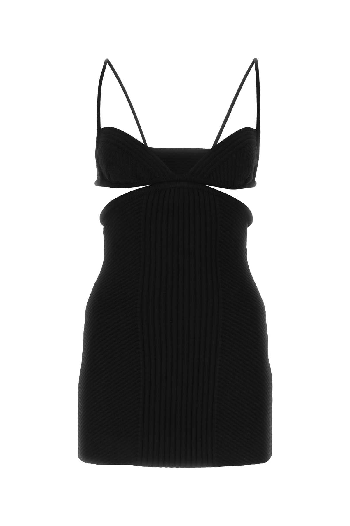 Off White Women Black Viscose Blend Mini Dress - JUSTLUXURY