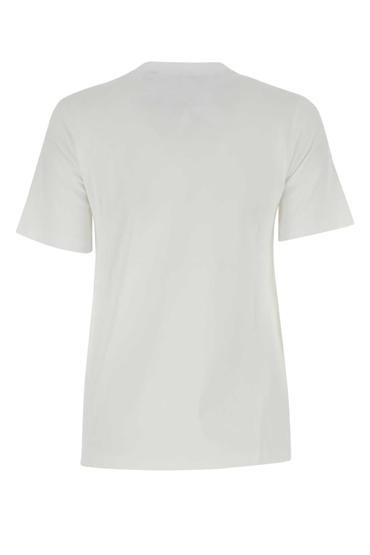 Burberry Women White Cotton T-Shirt - JUSTLUXURY