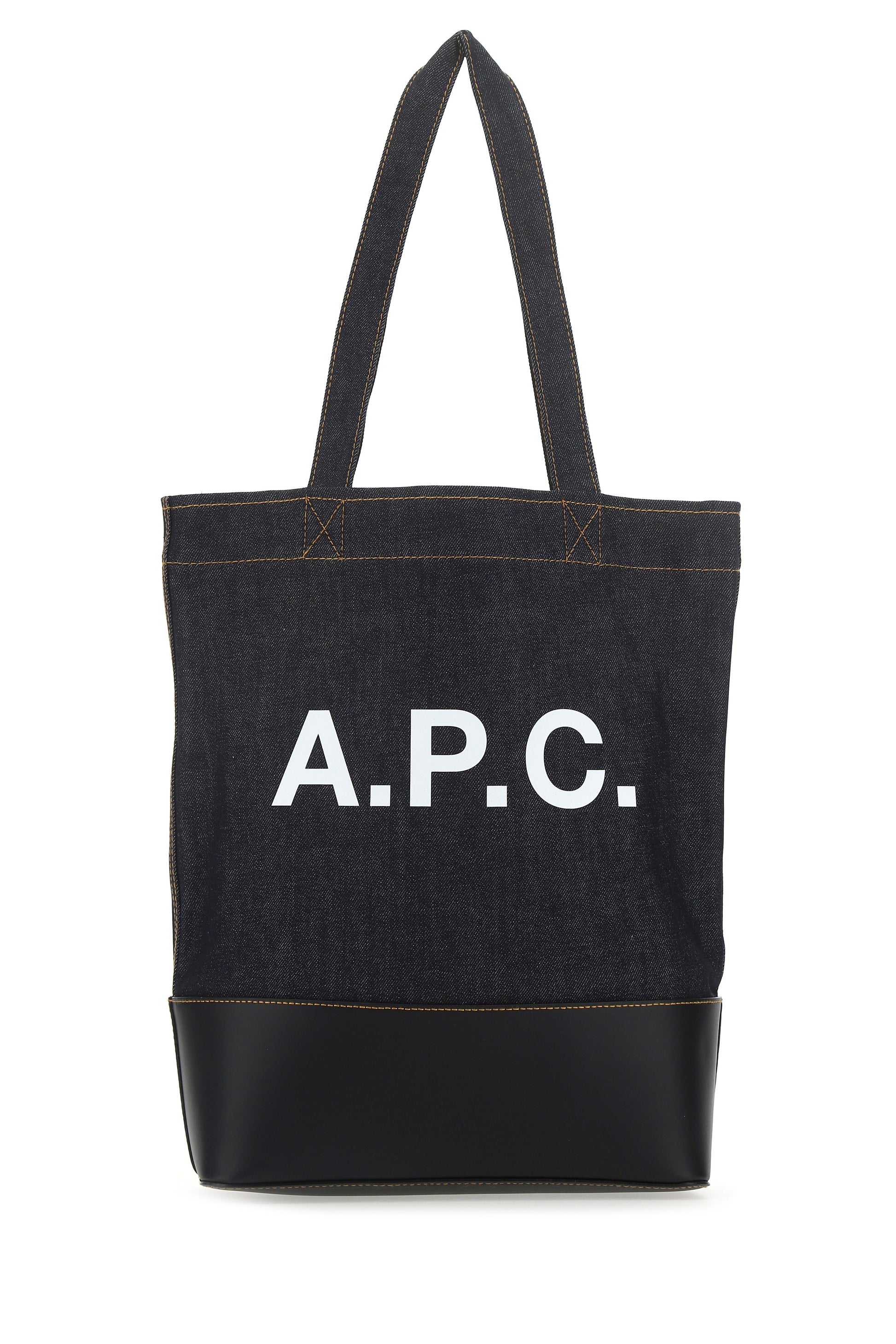 A.P.C. Men Blue Denim And Leather Shopping Bag - JUSTLUXURY