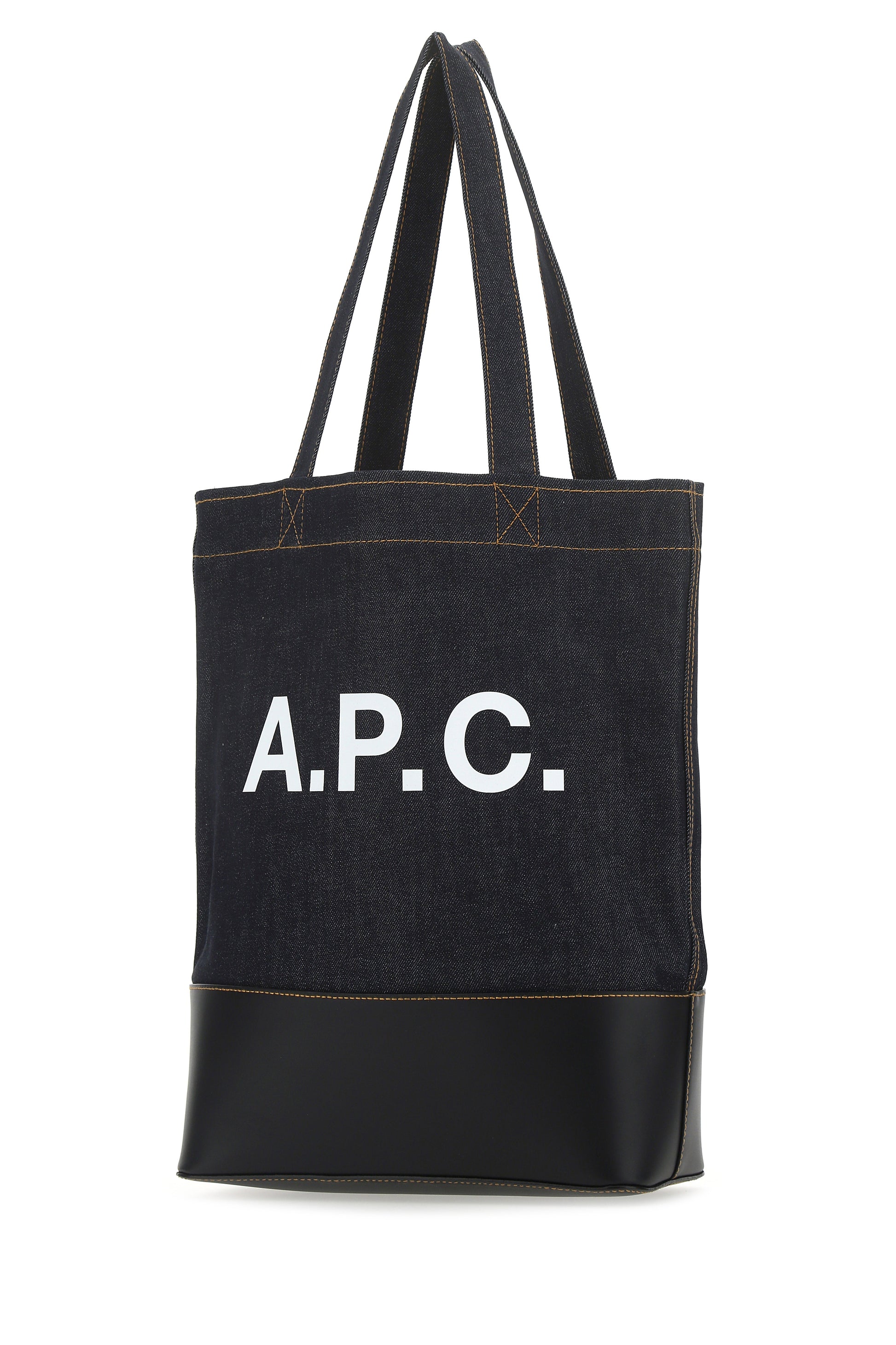 A.P.C. Men Blue Denim And Leather Shopping Bag - JUSTLUXURY