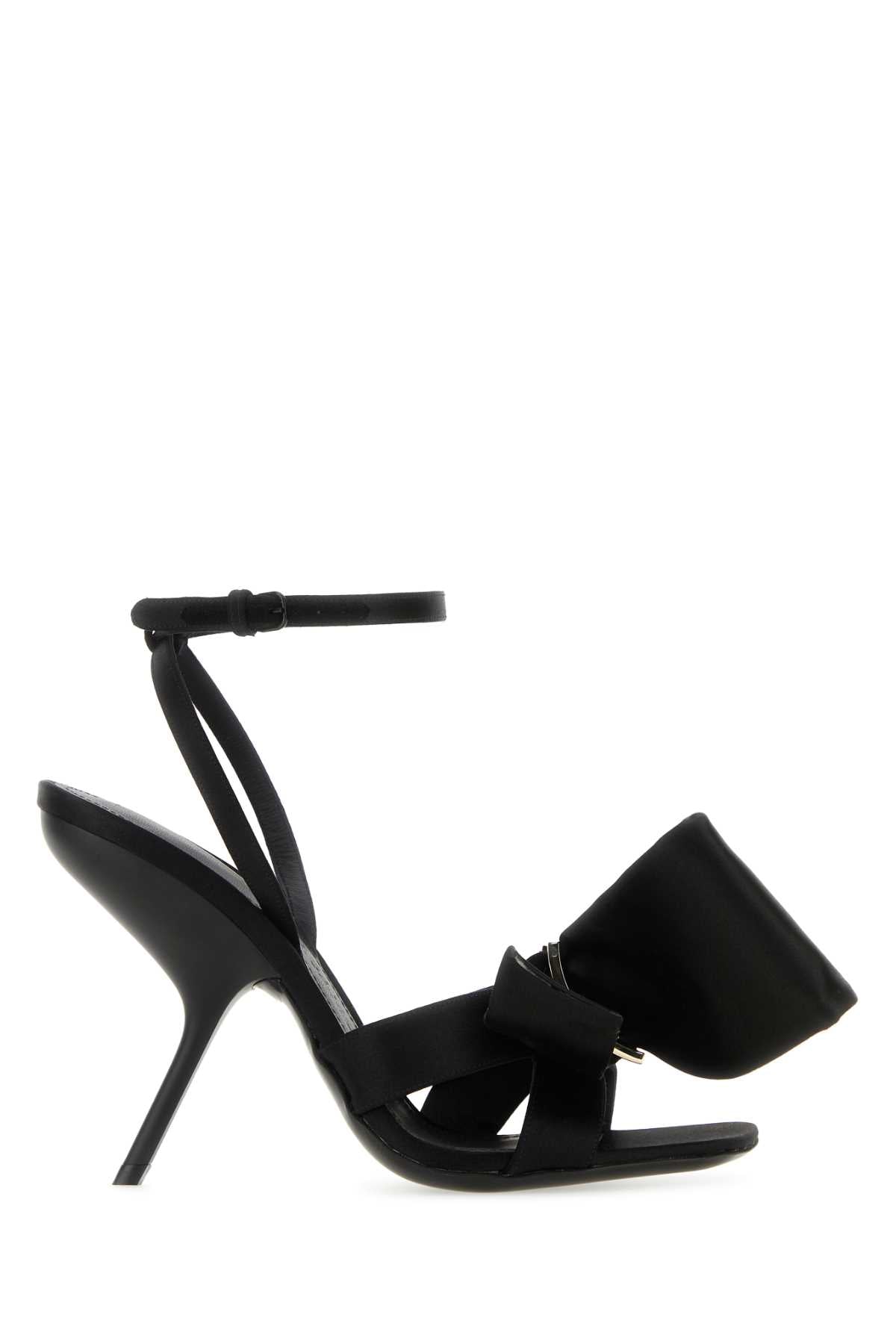 Salvatore Ferragamo Women Black Satin Sandals - JUSTLUXURY