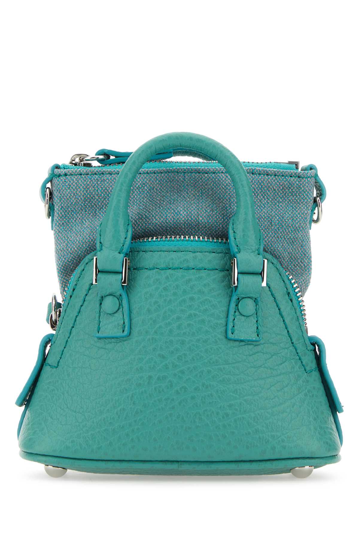 Maison Margiela Women Sea Green Leather And Fabric 5Ac Classique Baby Handbag - JUSTLUXURY