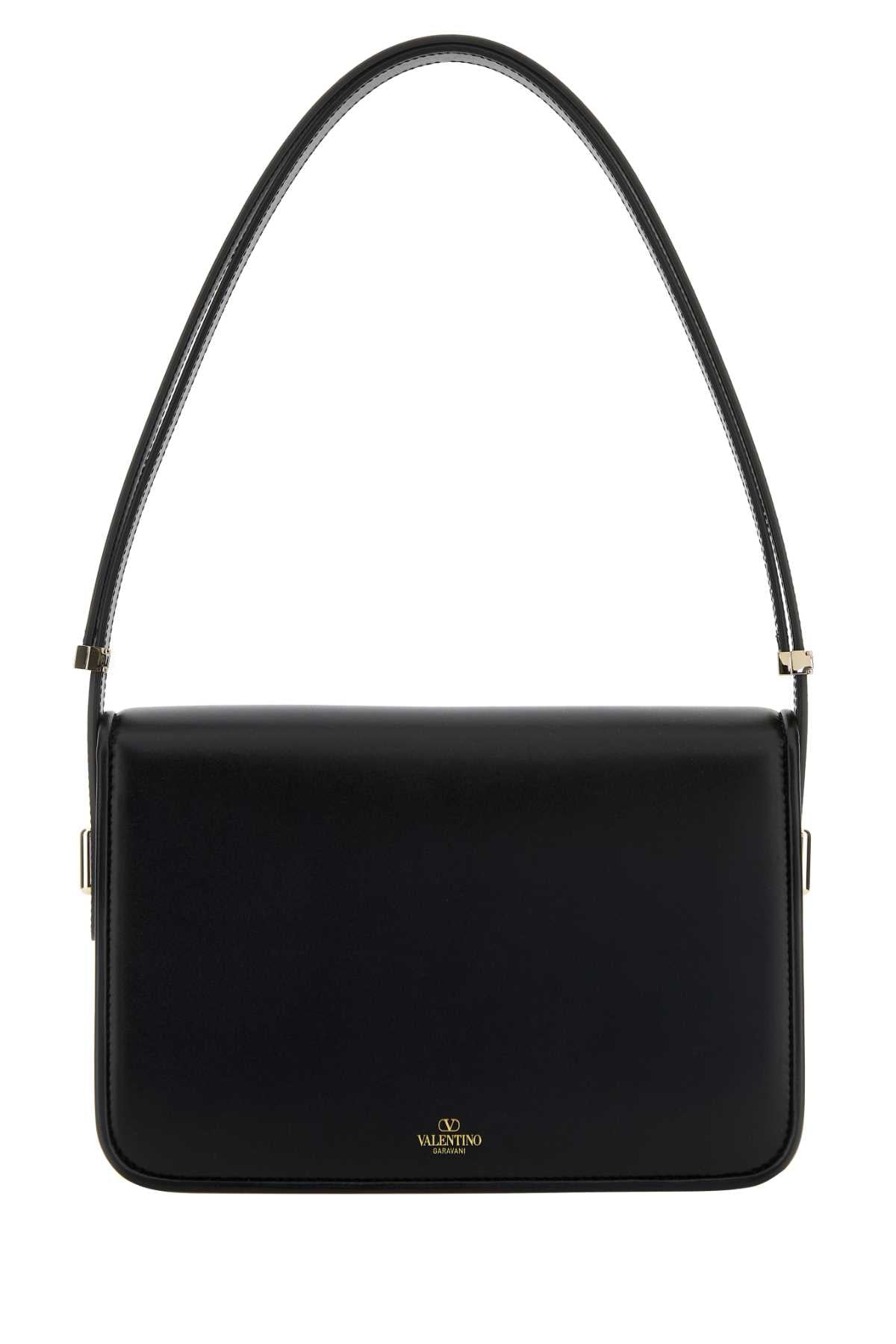Valentino Garavani Women Black Leather Vlogo Shoulder Bag